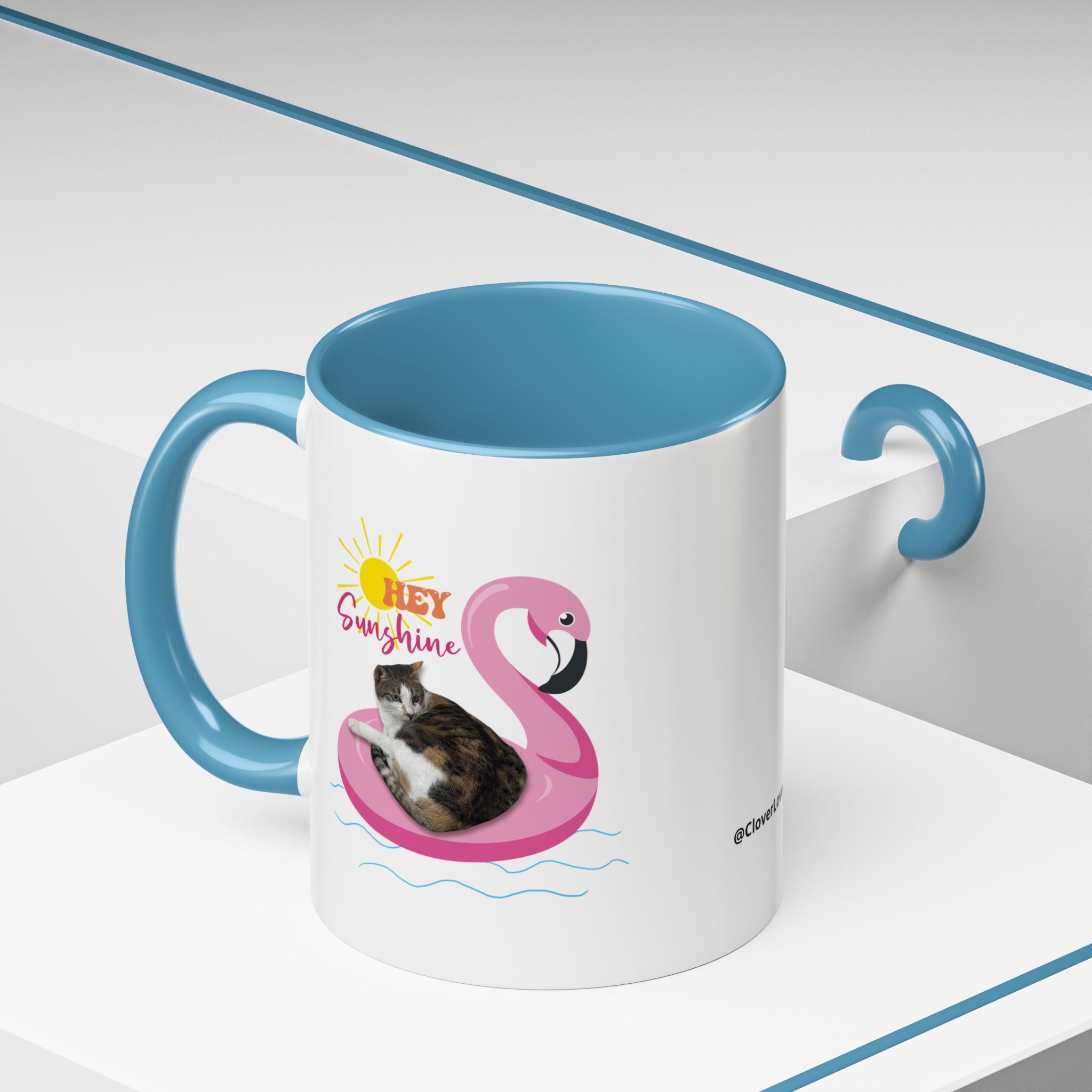 Cool Cat Summer Mug | Personalized Cat Photo Coffee Cup With Custom Text