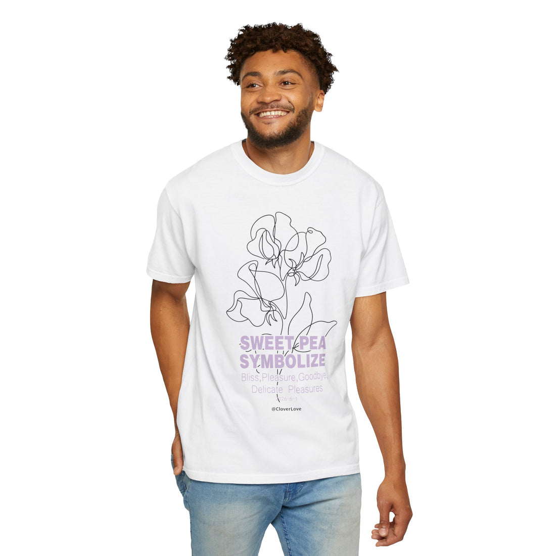 Sweet Pea Flower T-Shirt - Botanical Graphic Shirt for Flower Lovers