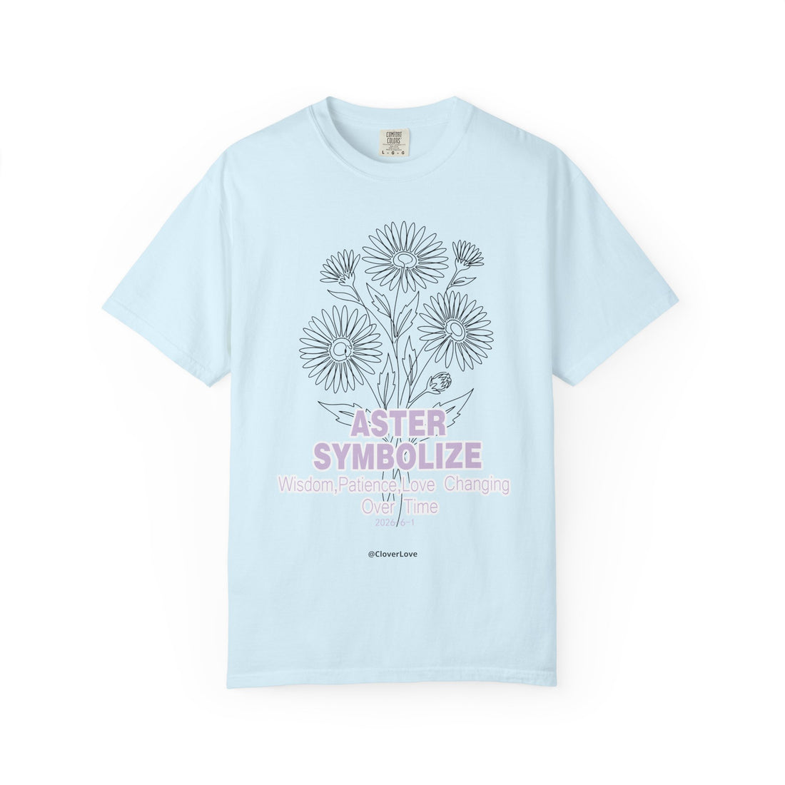 Aster Flower T-Shirt - Botanical Graphic Shirt for Flower Lovers