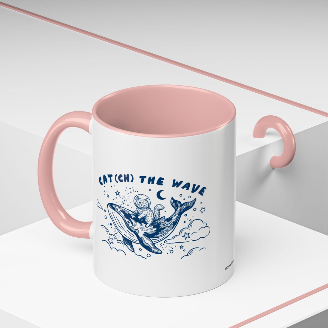 Cat's Wave Adventure Mug - Cute Cat Whale Ocean Coffee Cup
