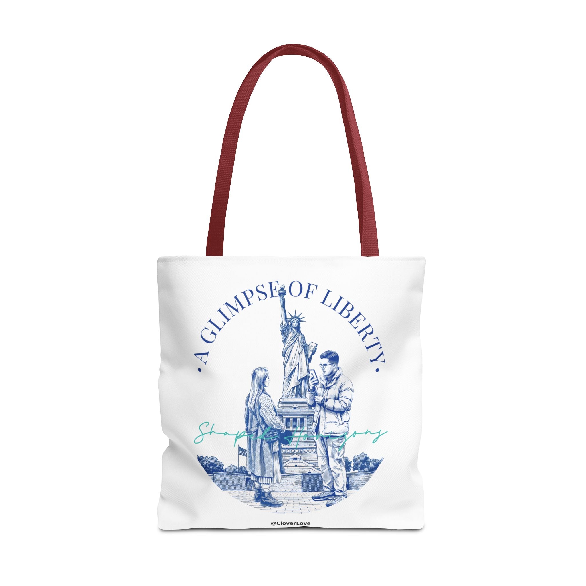 A Glimpse Of Liberty Travel Tote Bag | Statue of Liberty New York Canvas Tote Bag