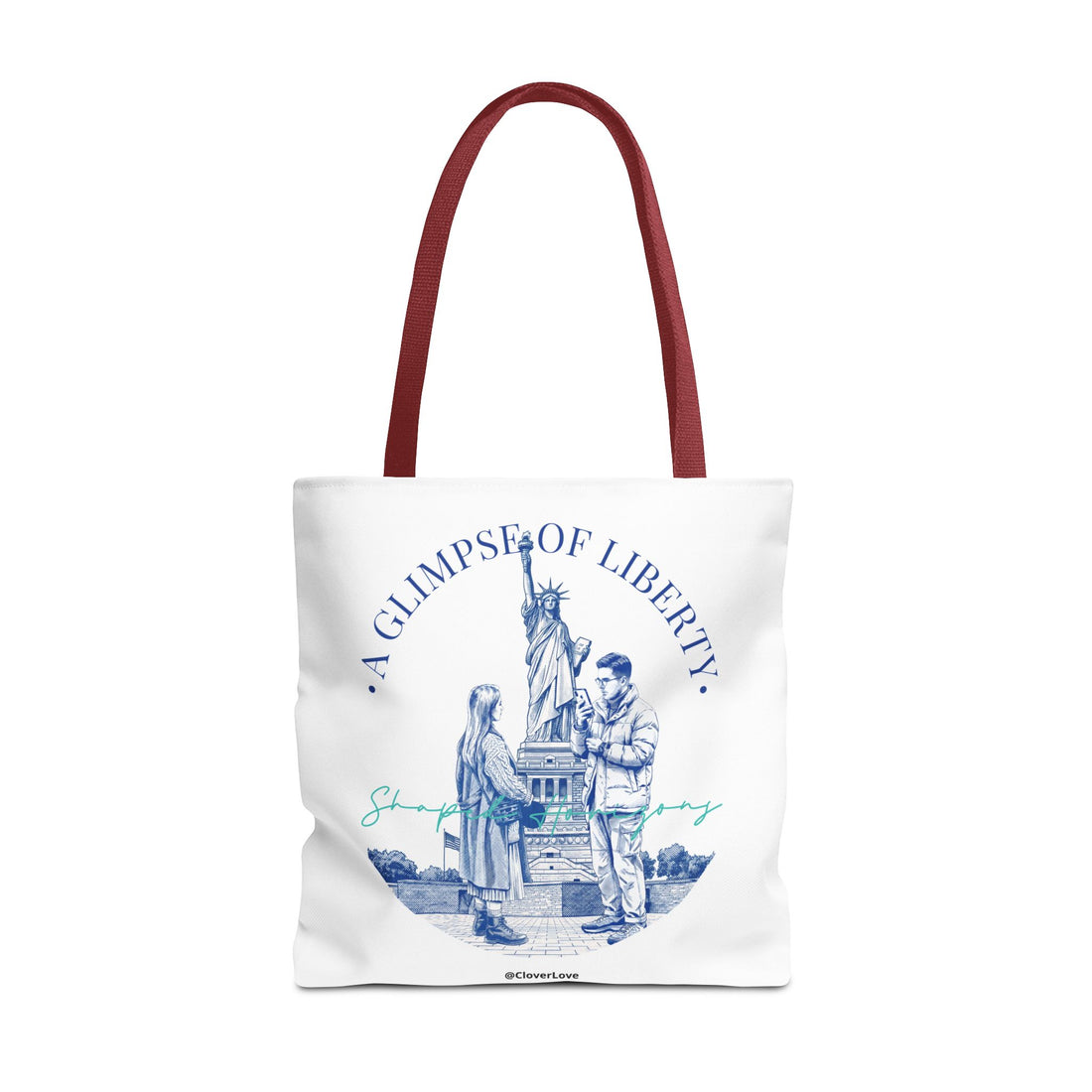 A Glimpse Of Liberty Travel Tote Bag | Statue of Liberty New York Canvas Tote Bag