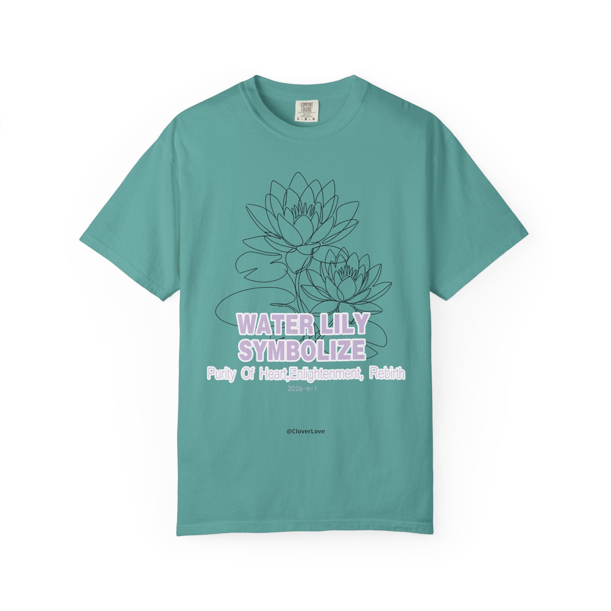 Water Lily Flower T-Shirt - Botanical Graphic Shirt for Flower Lovers