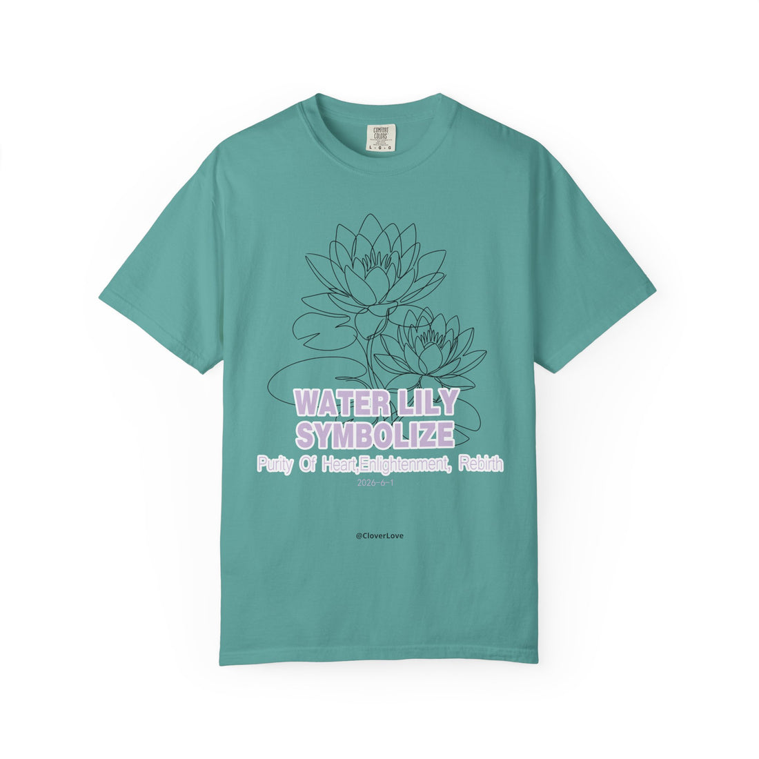 Water Lily Flower T-Shirt - Botanical Graphic Shirt for Flower Lovers
