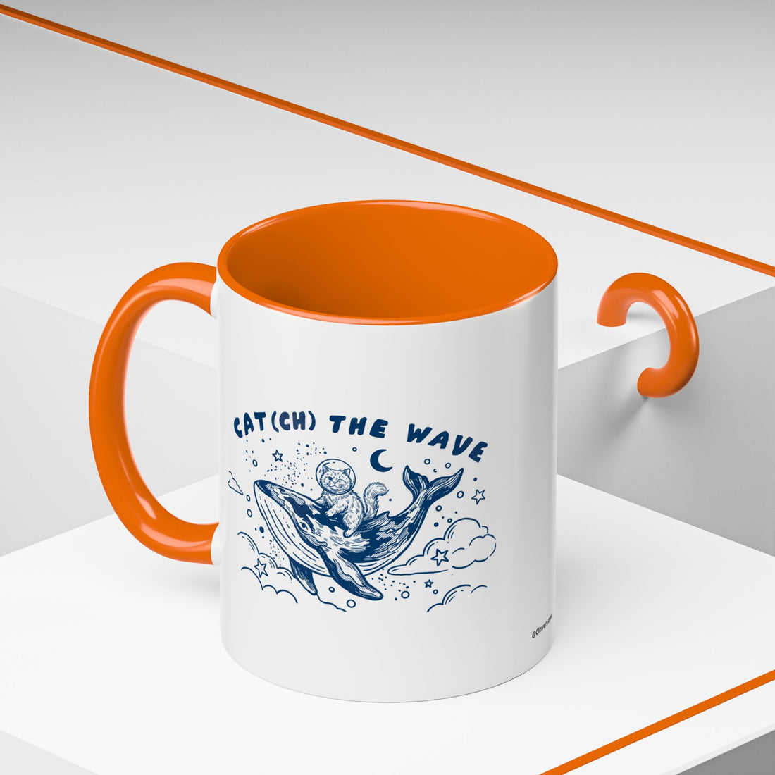 Cat's Wave Adventure Mug - Cute Cat Whale Ocean Coffee Cup