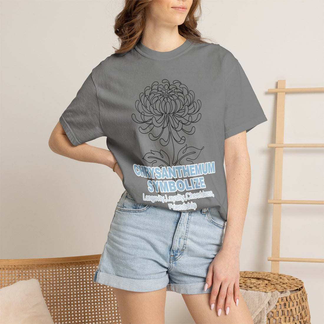 Chrysanthemum Flower T-Shirt - Botanical Graphic Shirt for Flower Lovers