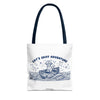 Cat's Skiff Adventure Tote Bag | Vintage Nautical Ocean Canvas Bag