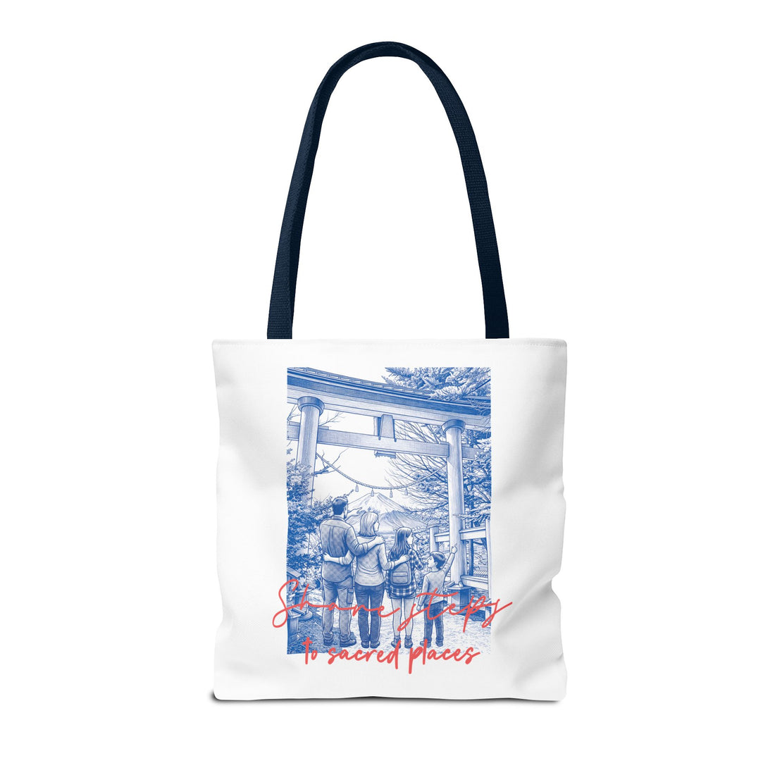 Japan Travel Tote Bag | Vintage Torii Gate Fuji Mountain Canvas Bag