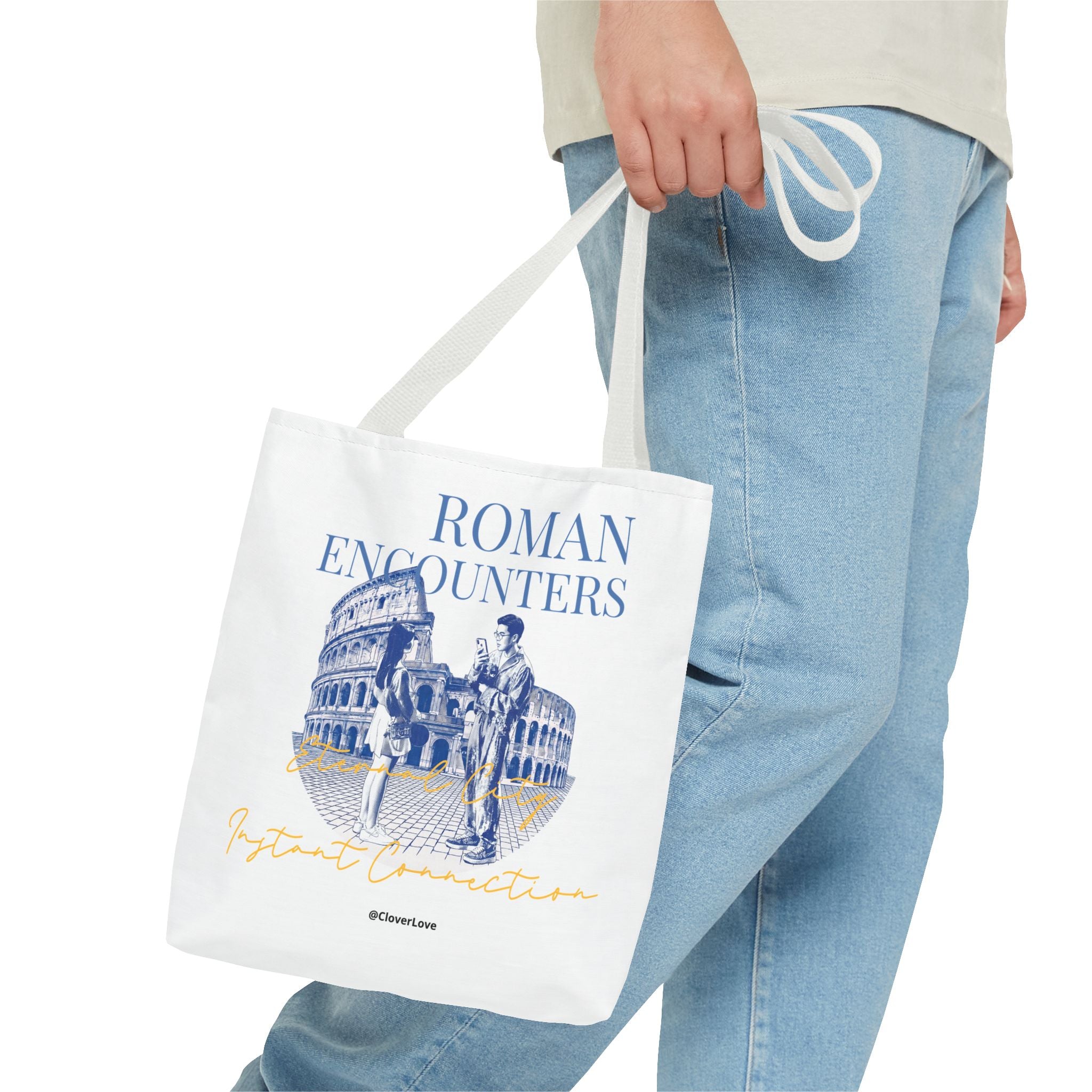 Roman Encounter Travel Tote Bag | Vintage Italy Rome Colosseum Canvas Tote Bag for Travel Lovers