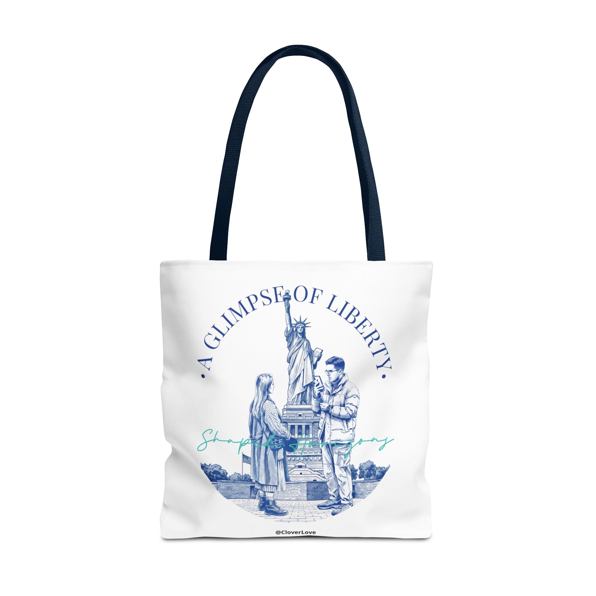 A Glimpse Of Liberty Travel Tote Bag | Statue of Liberty New York Canvas Tote Bag