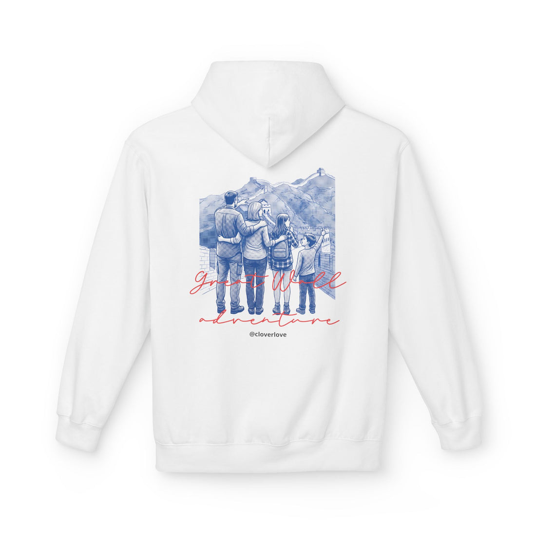 Große Mauer Familienabenteuer Hoodie – Vintage Reise Wahrzeichen Grafik Pullover Sweatshirt