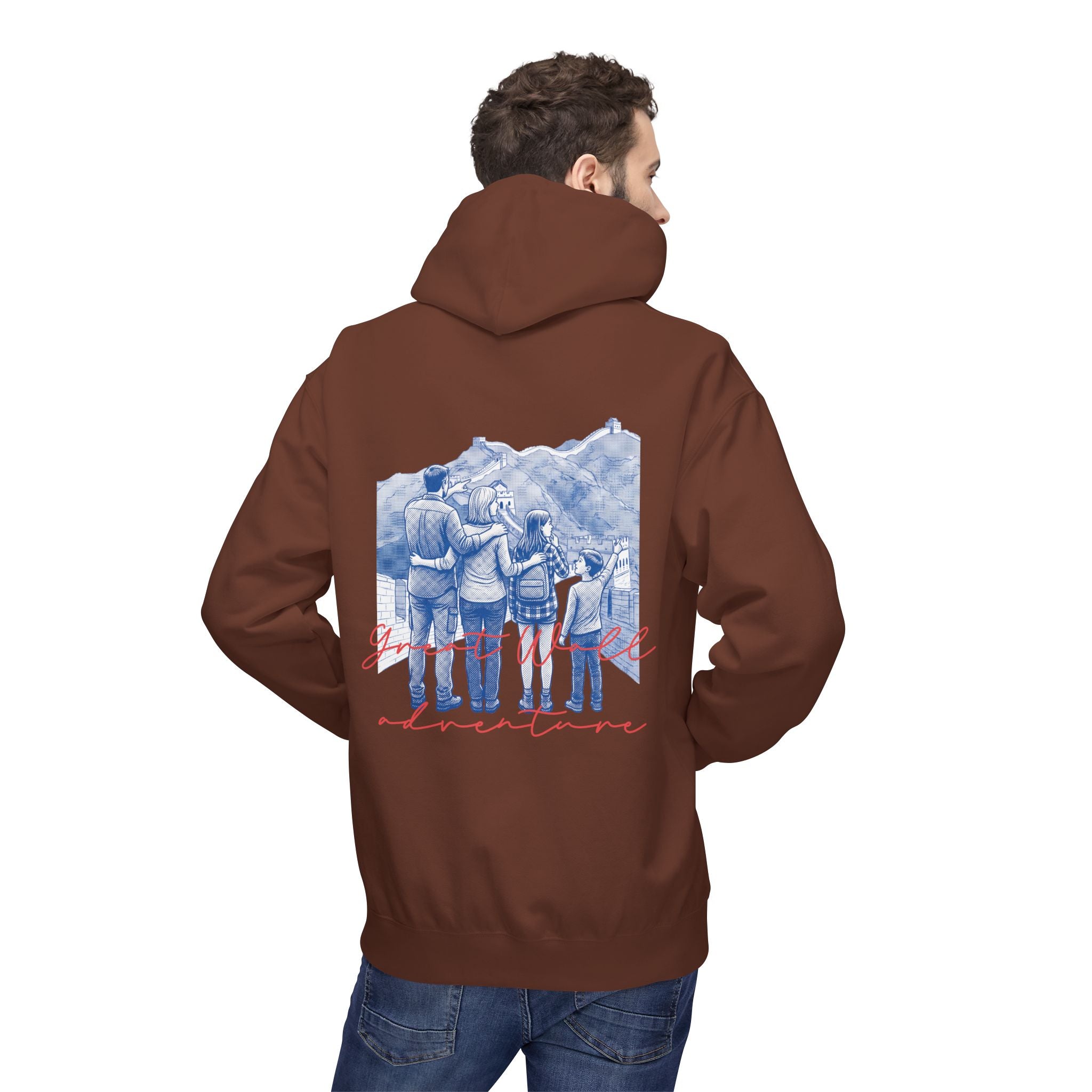 Great Wall Family Adventure Hoodie – Vintage Travel Landmark Graphic Pullover Sweatshirt