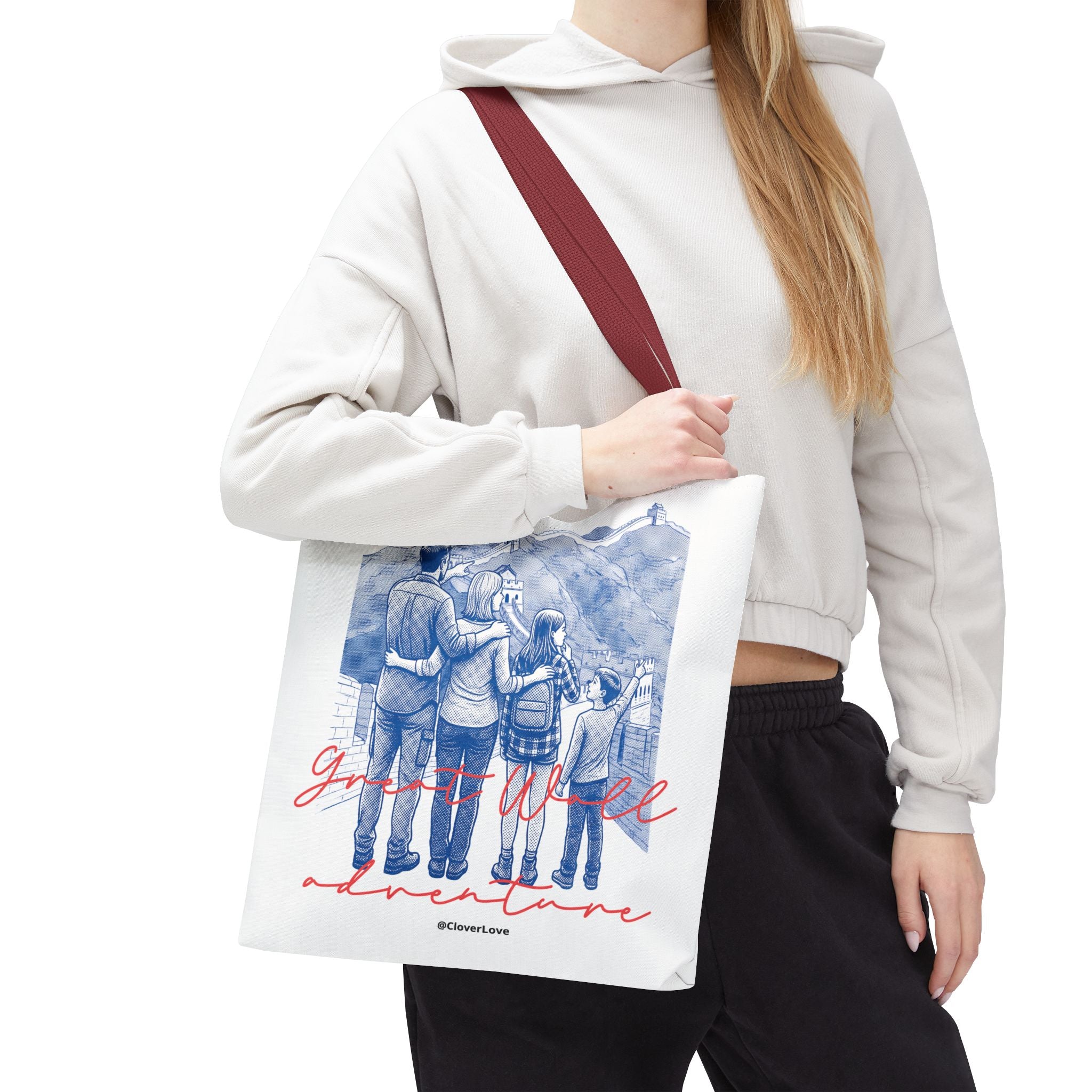 Great Wall of China Tote Bag, Family Travel Souvenir Bag, Landmark Canvas Tote
