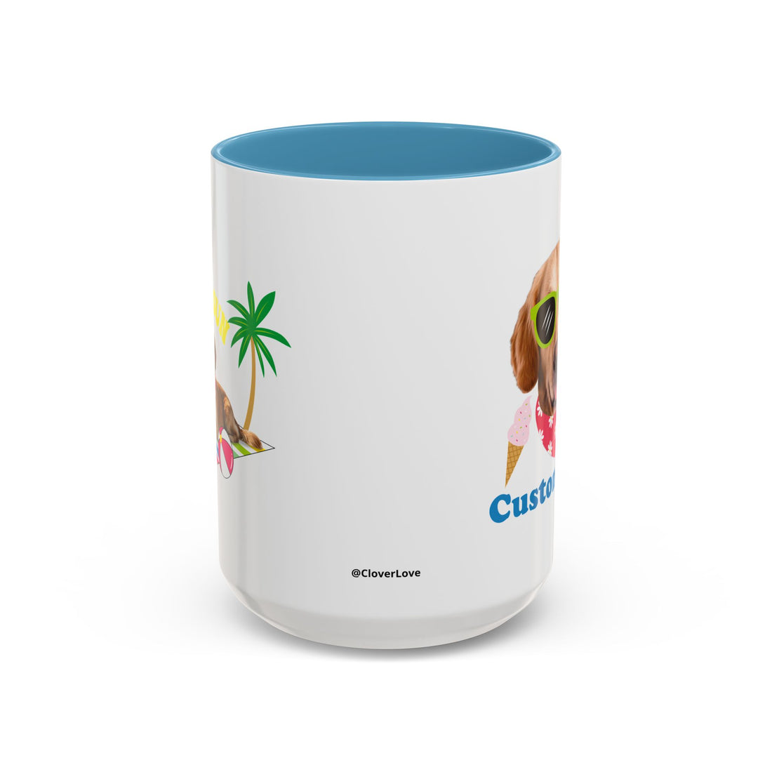 Süße Sommer Hunde-Tasse | Personalisierte Hunde-Foto-Kaffeetasse mit individuellem Text