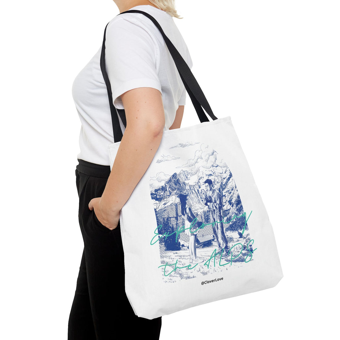 Travel Adventure Tote Bag | Vintage Mountain Explorer Canvas Bag