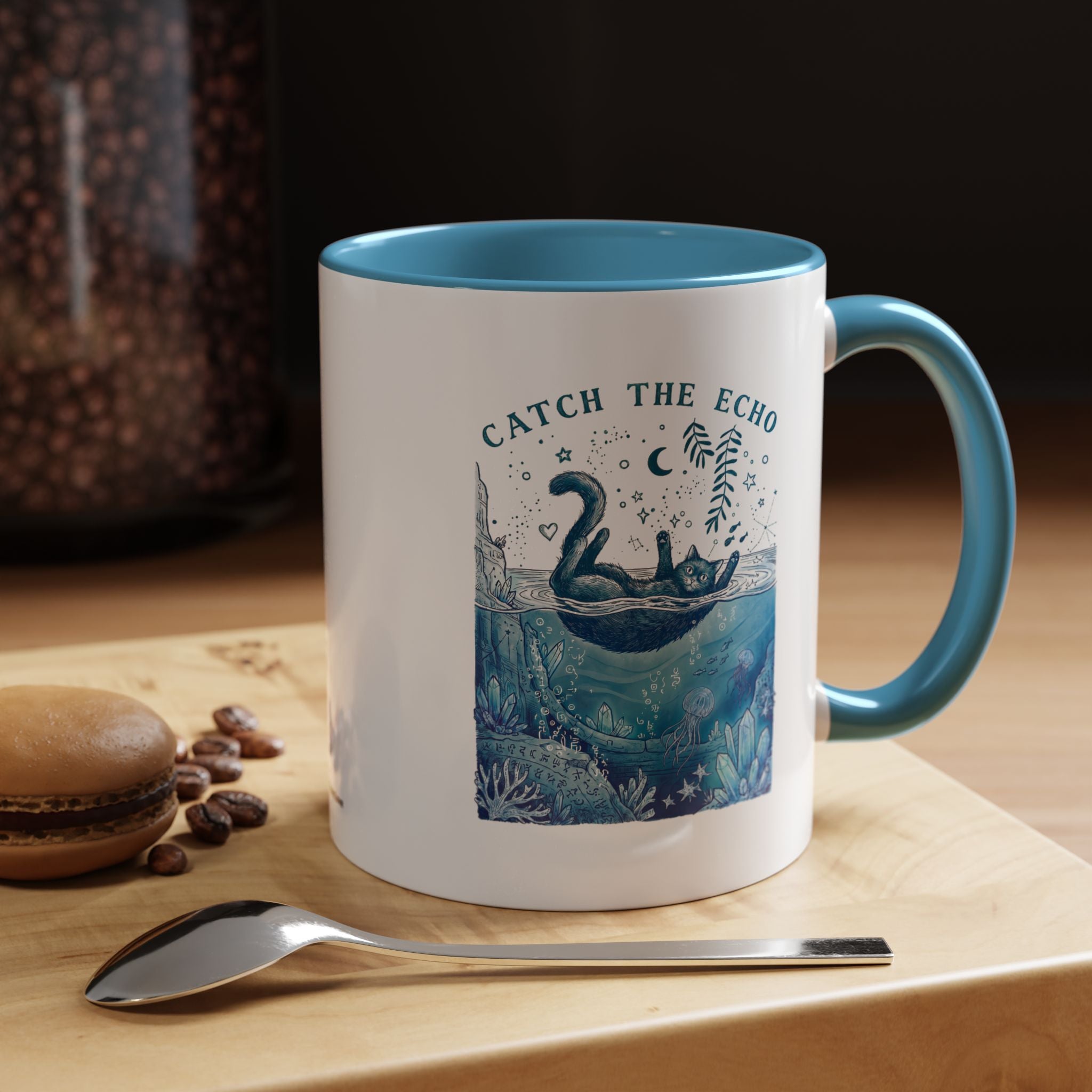 Cat's Ocean Echo Mug - Cute Underwater Cat Lover Coffee Cup