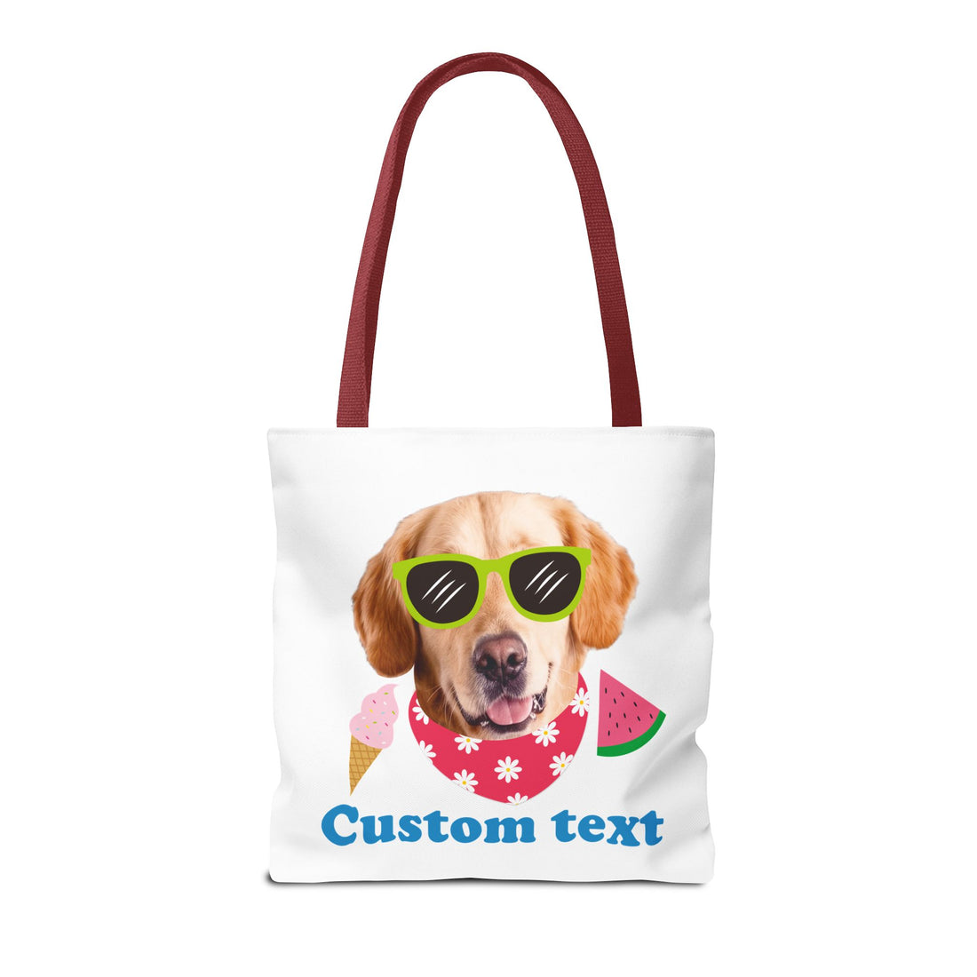 Funny Dog Tote Bag | Personalized Pet Photo Summer Canvas Bag