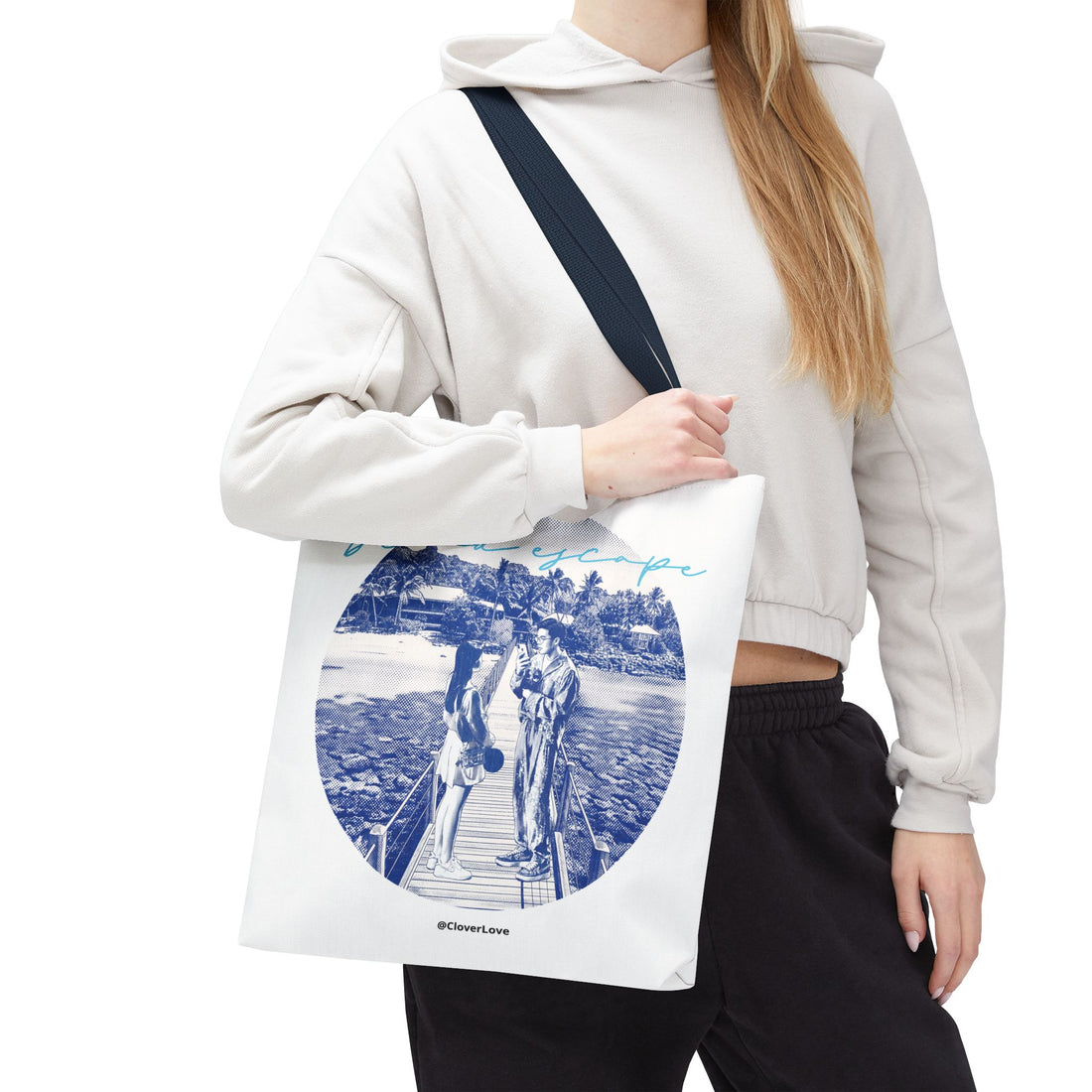 Island Escape Tote Bag | Vintage Beach Travel Canvas Bag