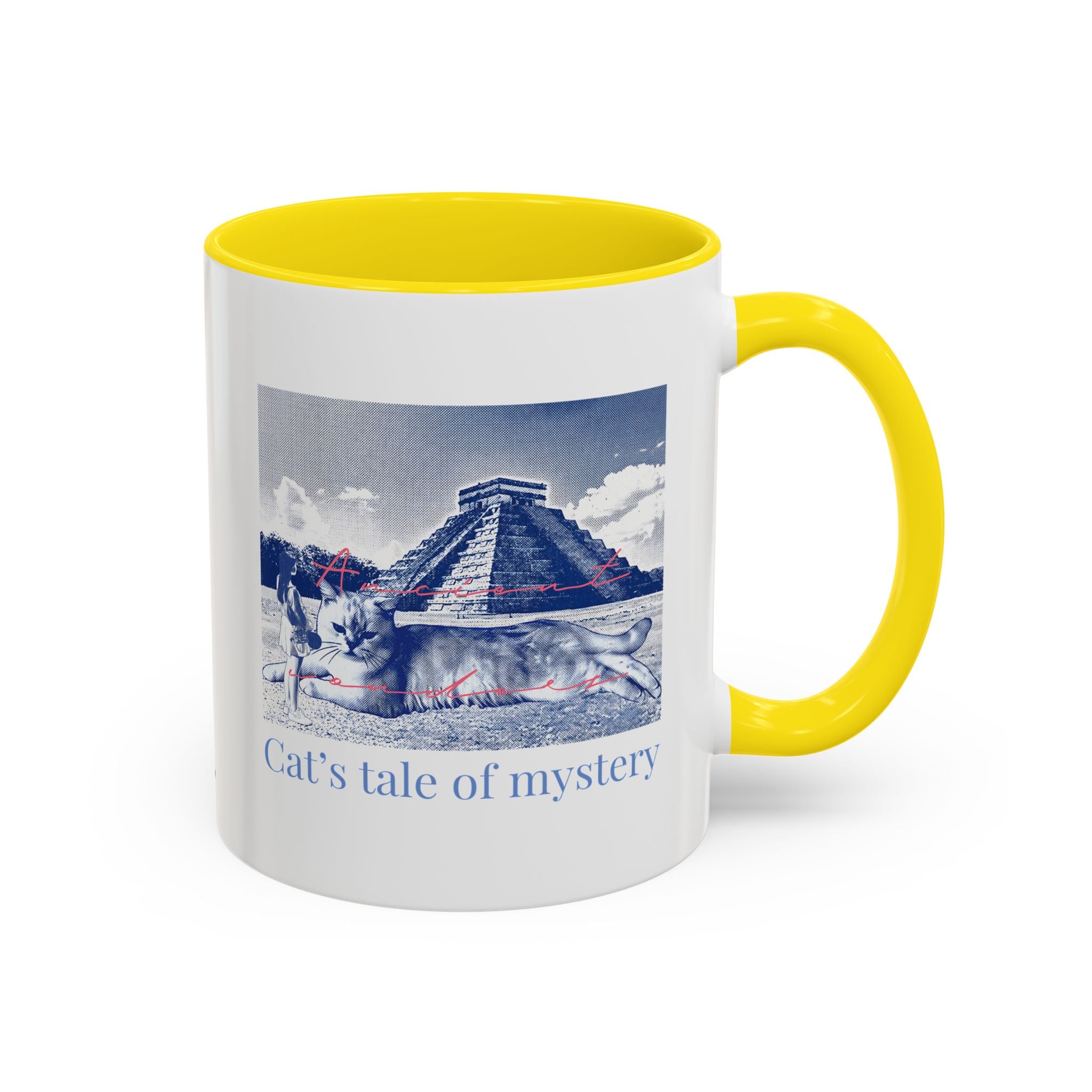 Chichen Itza Cat Travel Mug - Mexico Landmark Coffee Cup for Cat Lovers