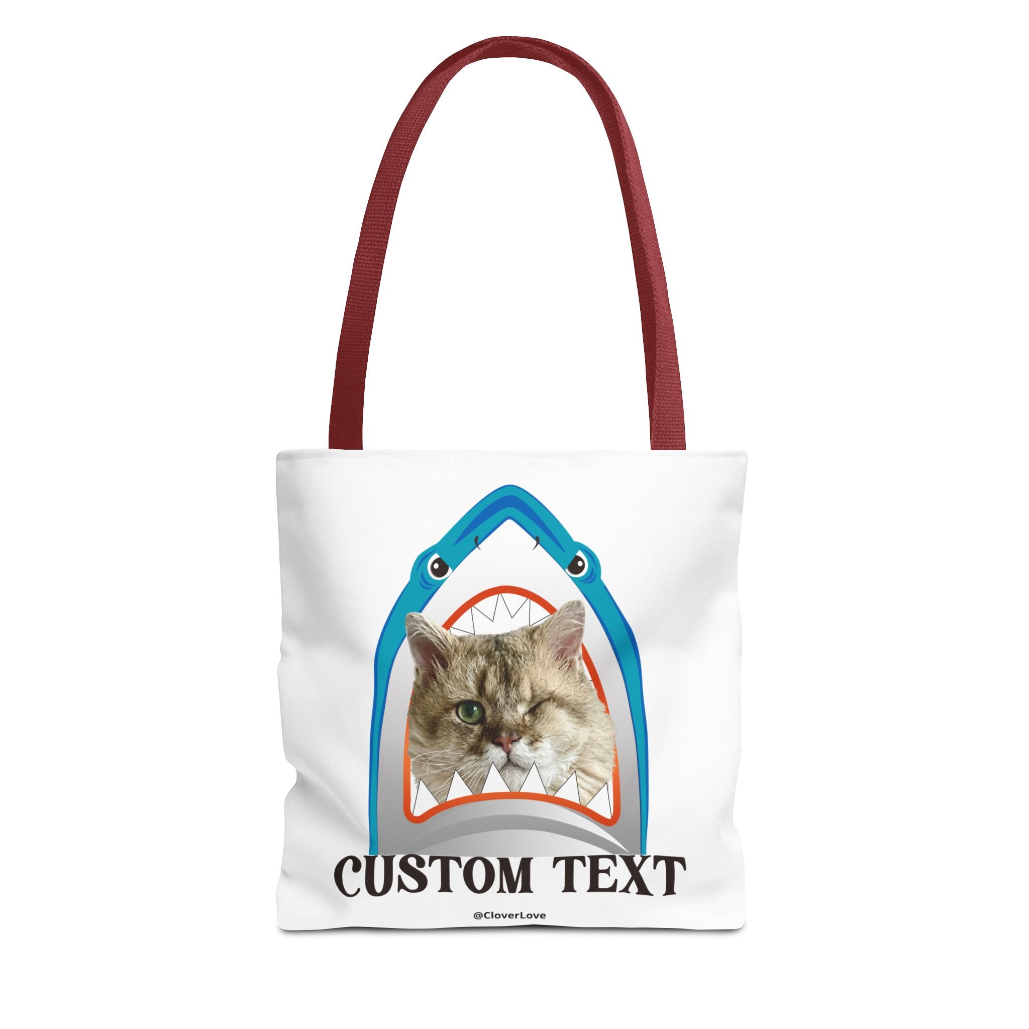 Funny Cat Tote Bag | Custom Pet Photo Shark Summer Bag