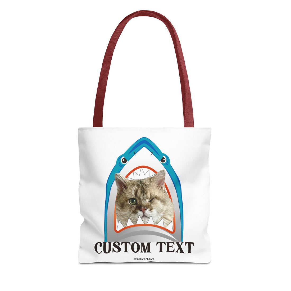 Funny Cat Tote Bag | Custom Pet Photo Shark Summer Bag