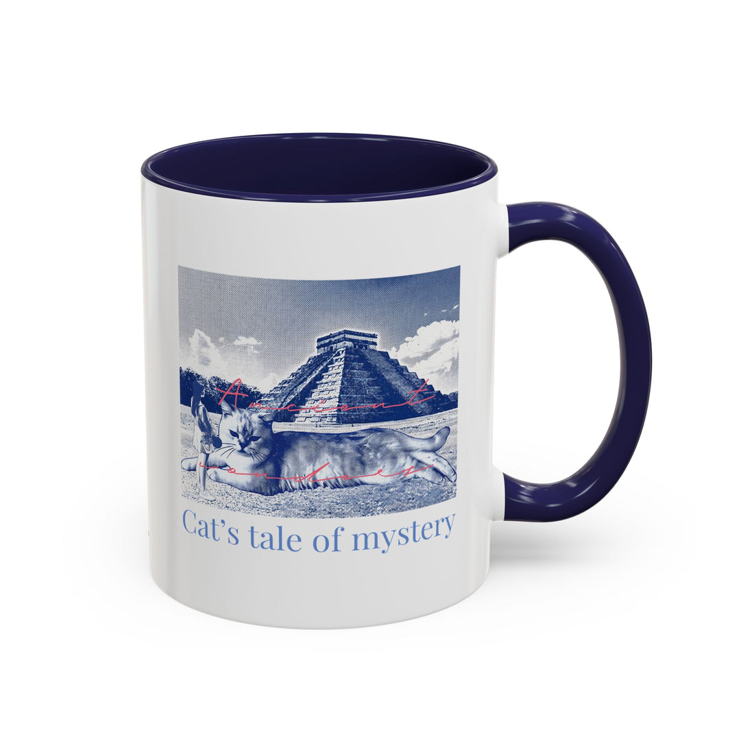 Chichen Itza Cat Travel Mug - Mexico Landmark Coffee Cup for Cat Lovers
