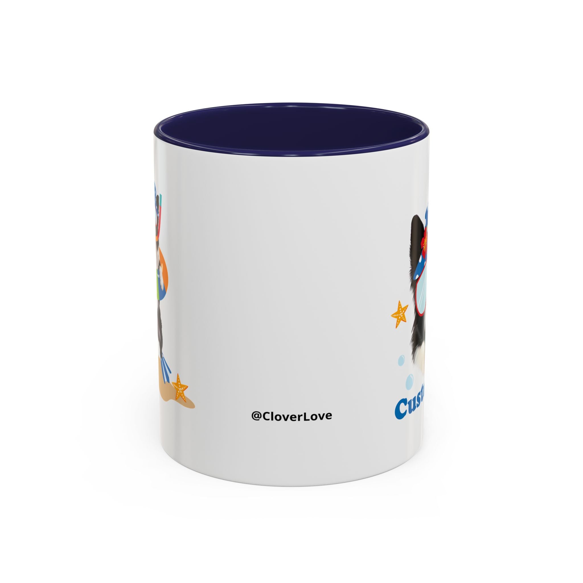 Summer Diving Dog Mug | Personalized Dog Photo Coffee Cup With Custom Text