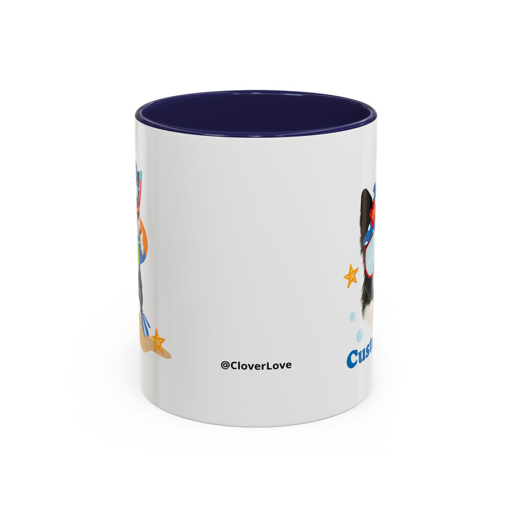 Summer Diving Dog Mug | Personalized Dog Photo Coffee Cup With Custom Text