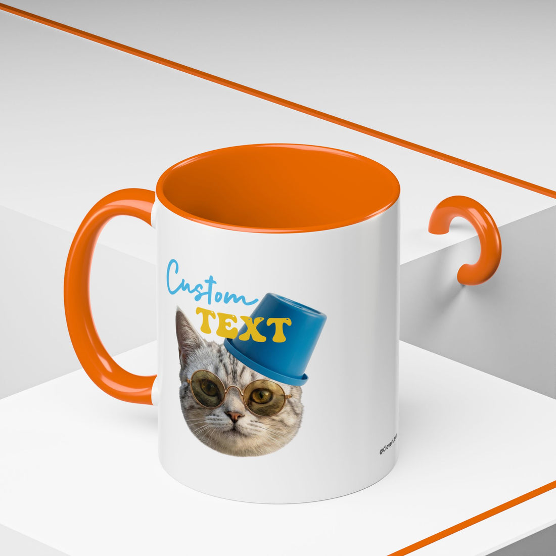 Lustige Sommerkatzen-Tasse | Personalisierte Strandkatzen-Kaffeetasse mit individuellem Text