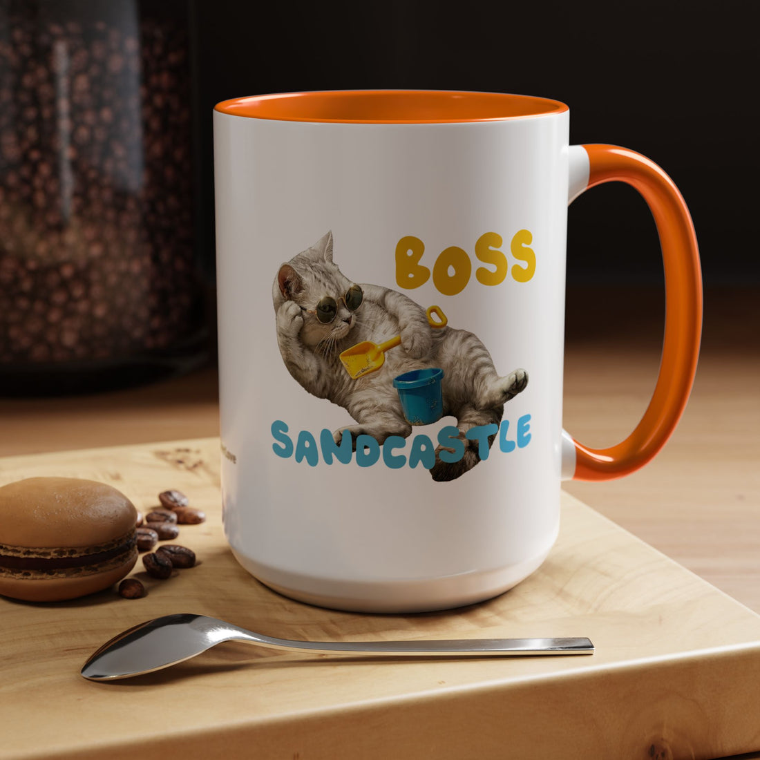 Funny Summer Cat Mug | Personalized Beach Cat Coffee Cup With Custom Text