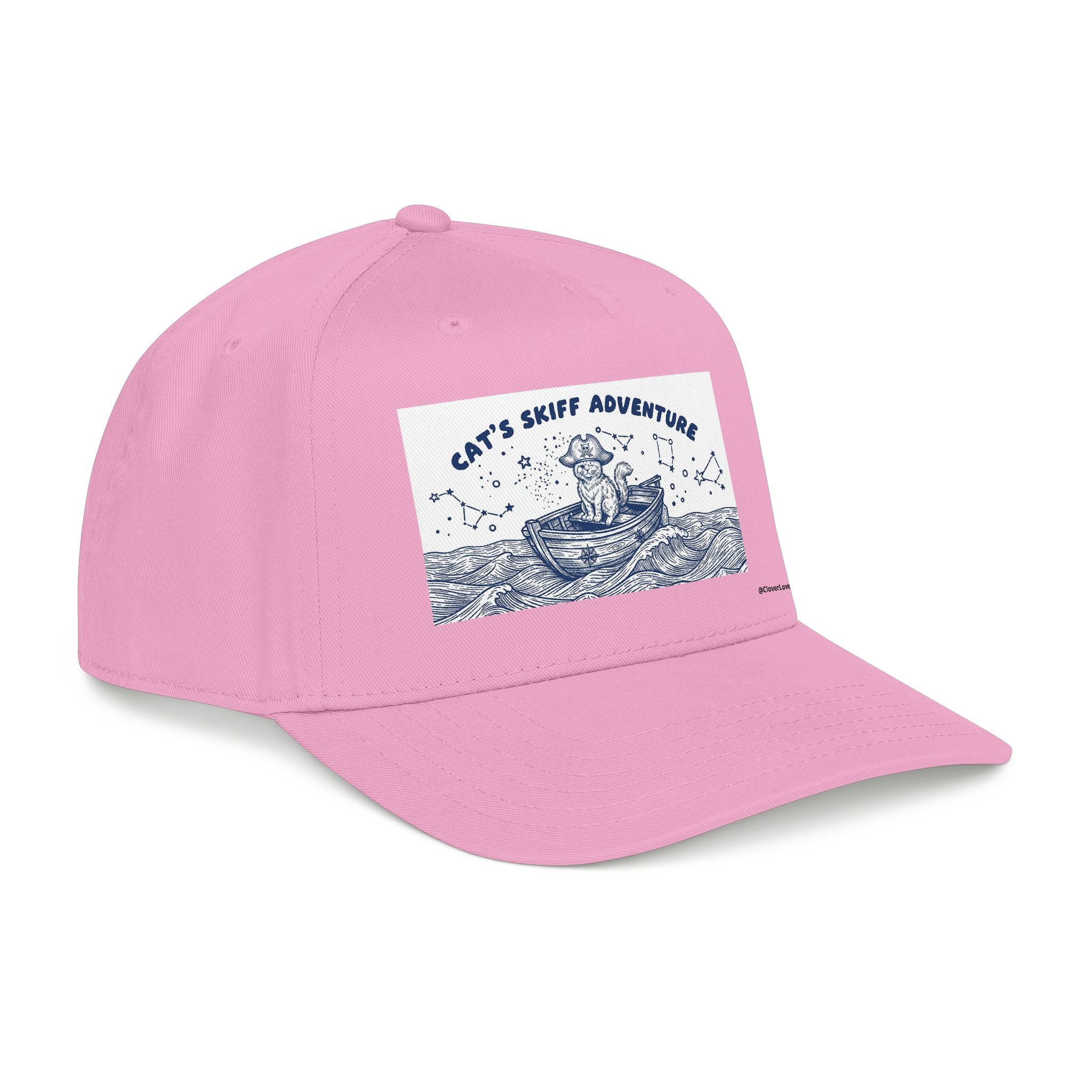 Cat Boat Hat - Ocean Adventure Baseball Cap, Nautical Cat Lover Gift, Coastal Travel Hat
