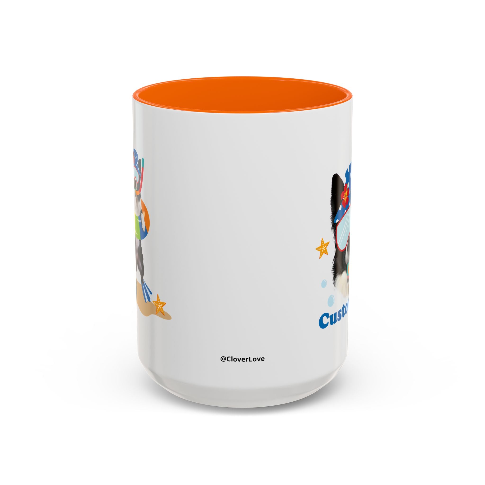 Sommer Tauchhund Tasse | Personalisierte Hundefoto Kaffeetasse mit individuellem Text