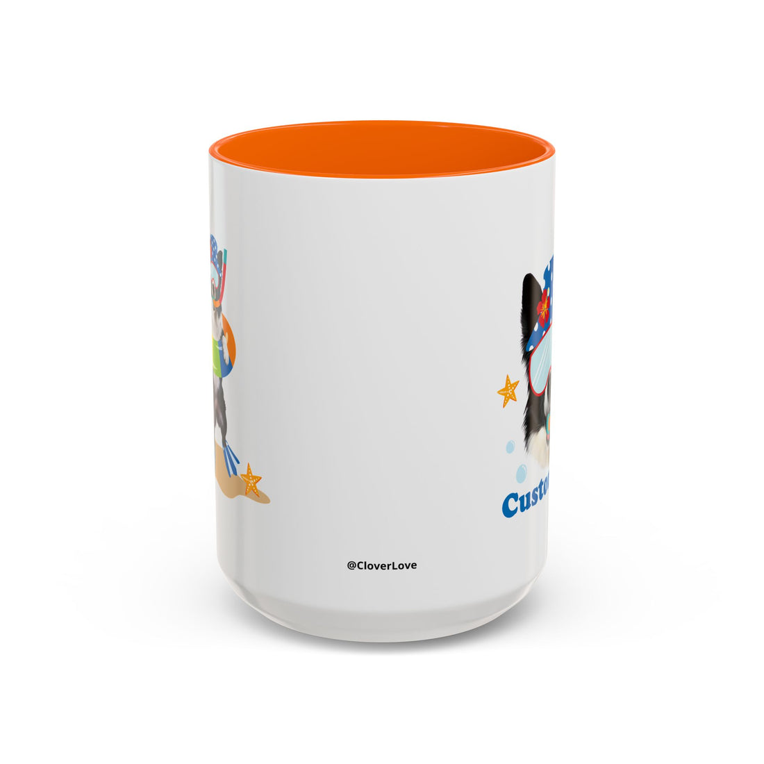 Sommer Tauchhund Tasse | Personalisierte Hundefoto Kaffeetasse mit individuellem Text