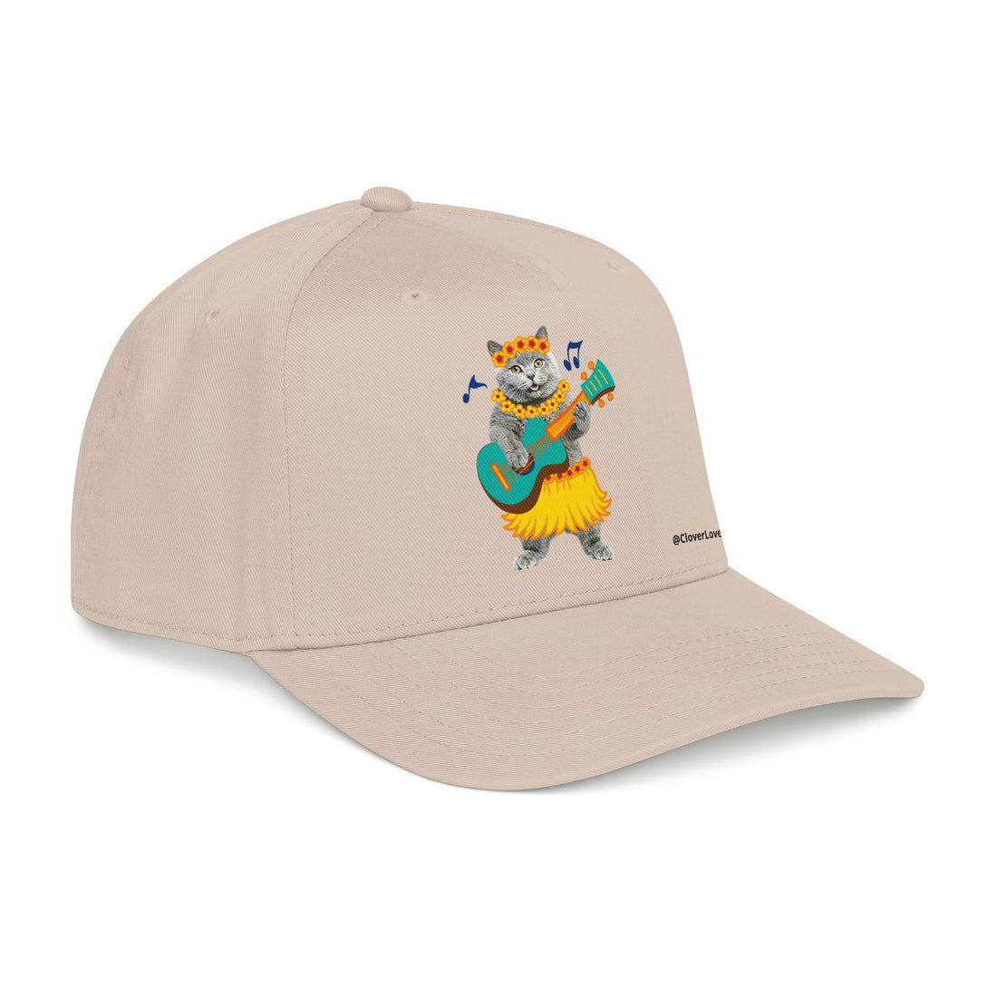 Summer Cat Guitar Hat – Personalized Pet Lover Baseball Cap, Fun Beach Vacation Gift