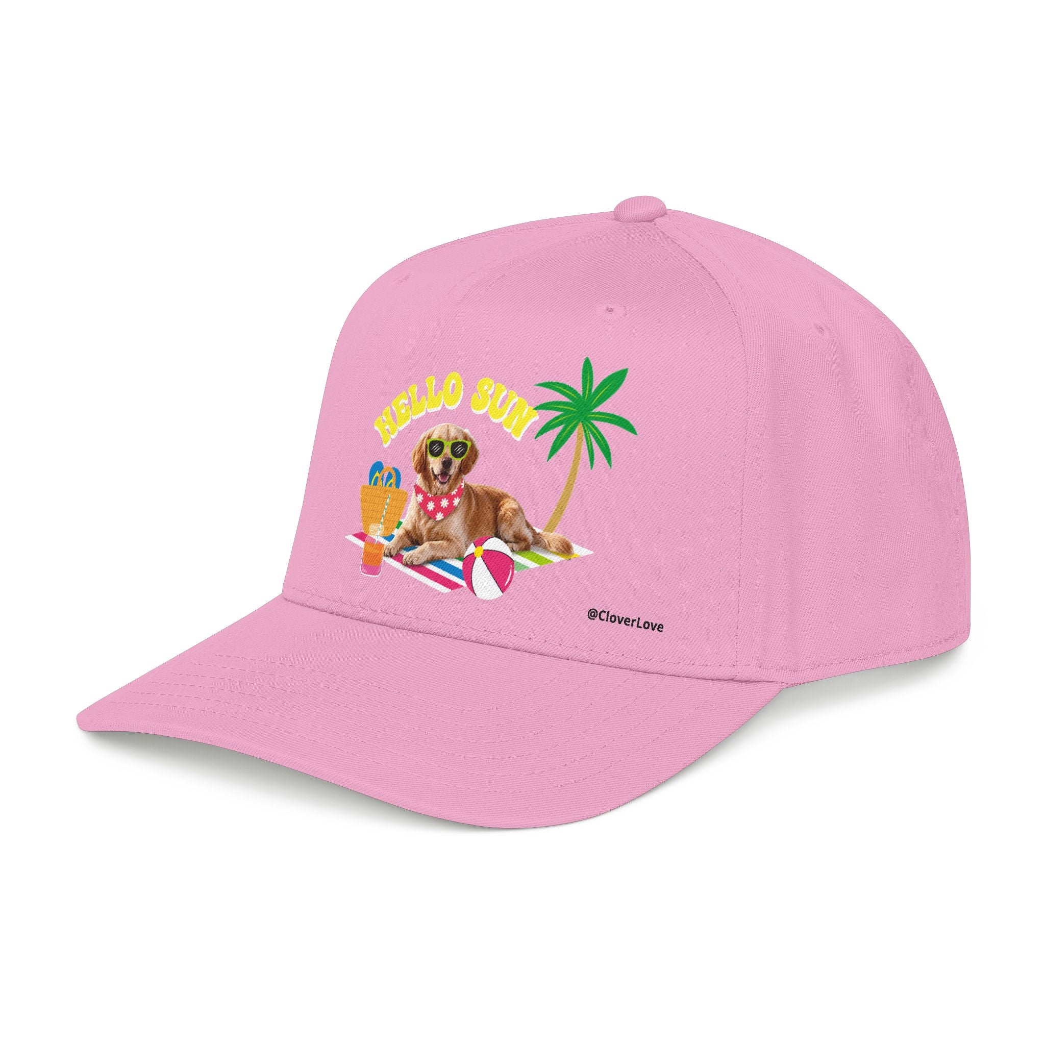 Custom Summer Dog Hat, Hello Sun Beach Puppy Baseball Cap, Personalized Pet Hat