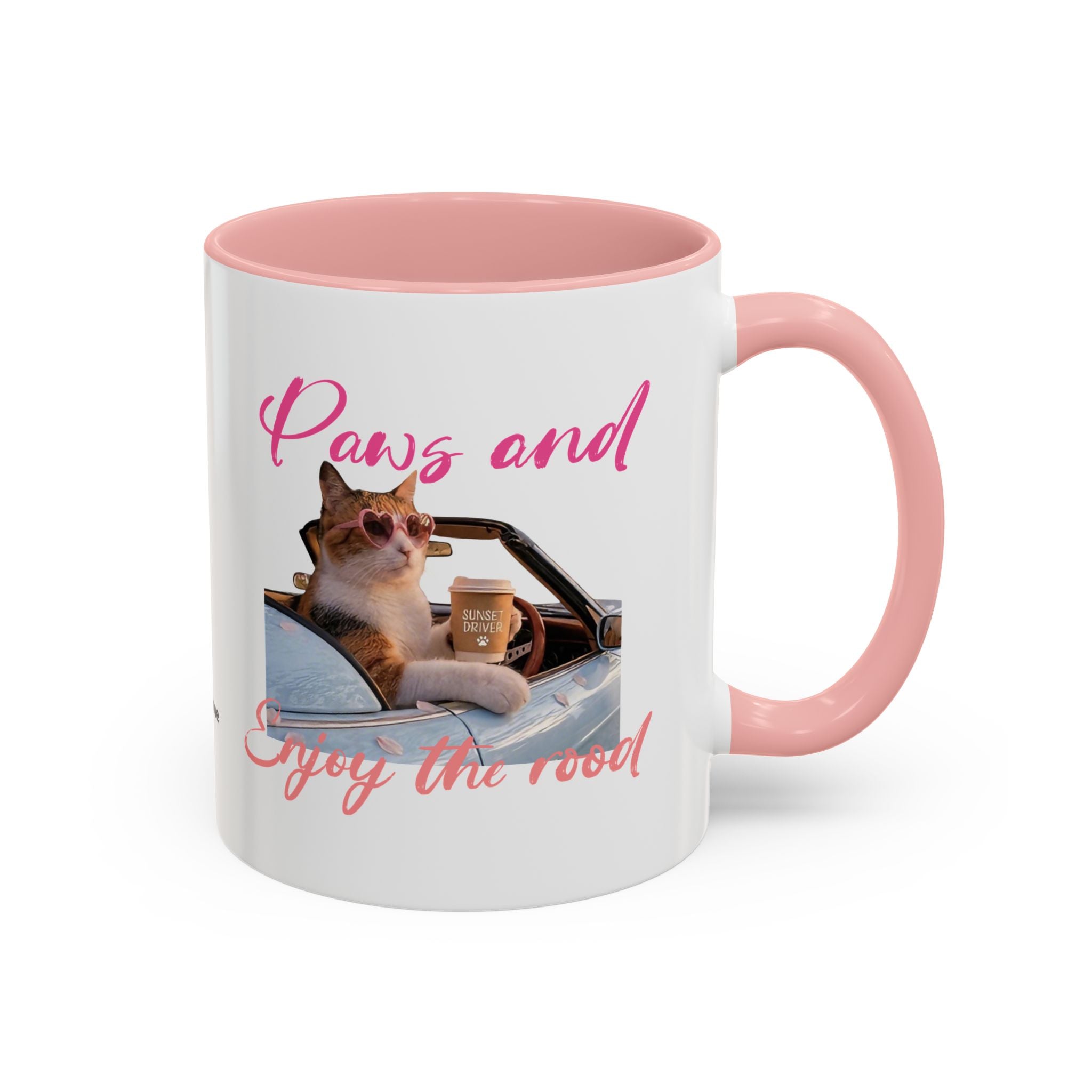 Road Trip Cat Mug | Personalized Summer Cat Coffee Cup With Custom Text
