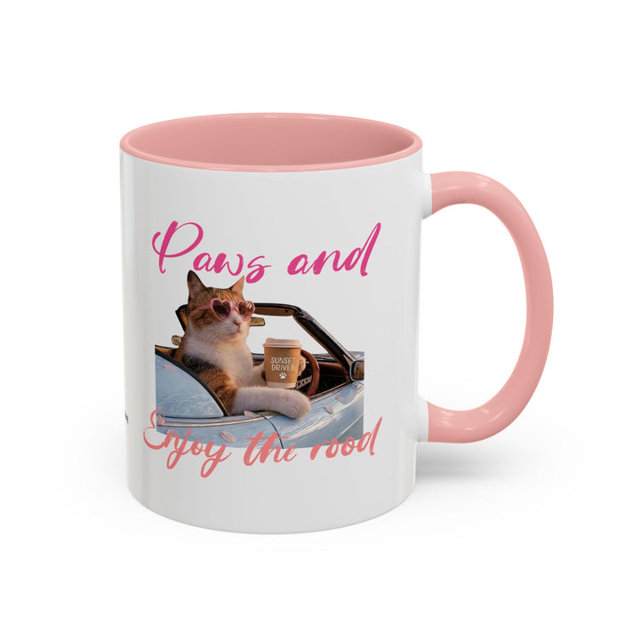 Road Trip Cat Mug | Personalized Summer Cat Coffee Cup With Custom Text
