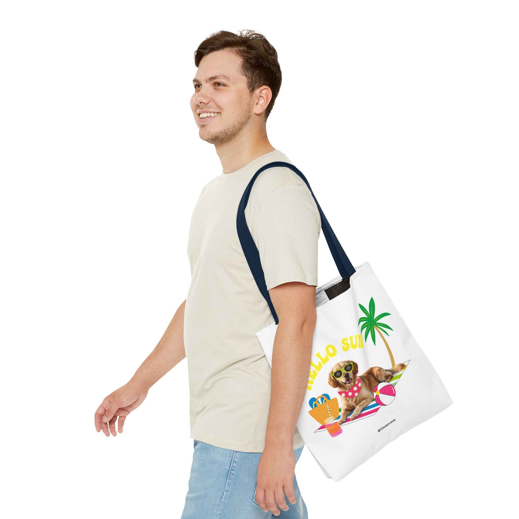 Funny Dog Tote Bag | Personalized Pet Photo Summer Canvas Bag