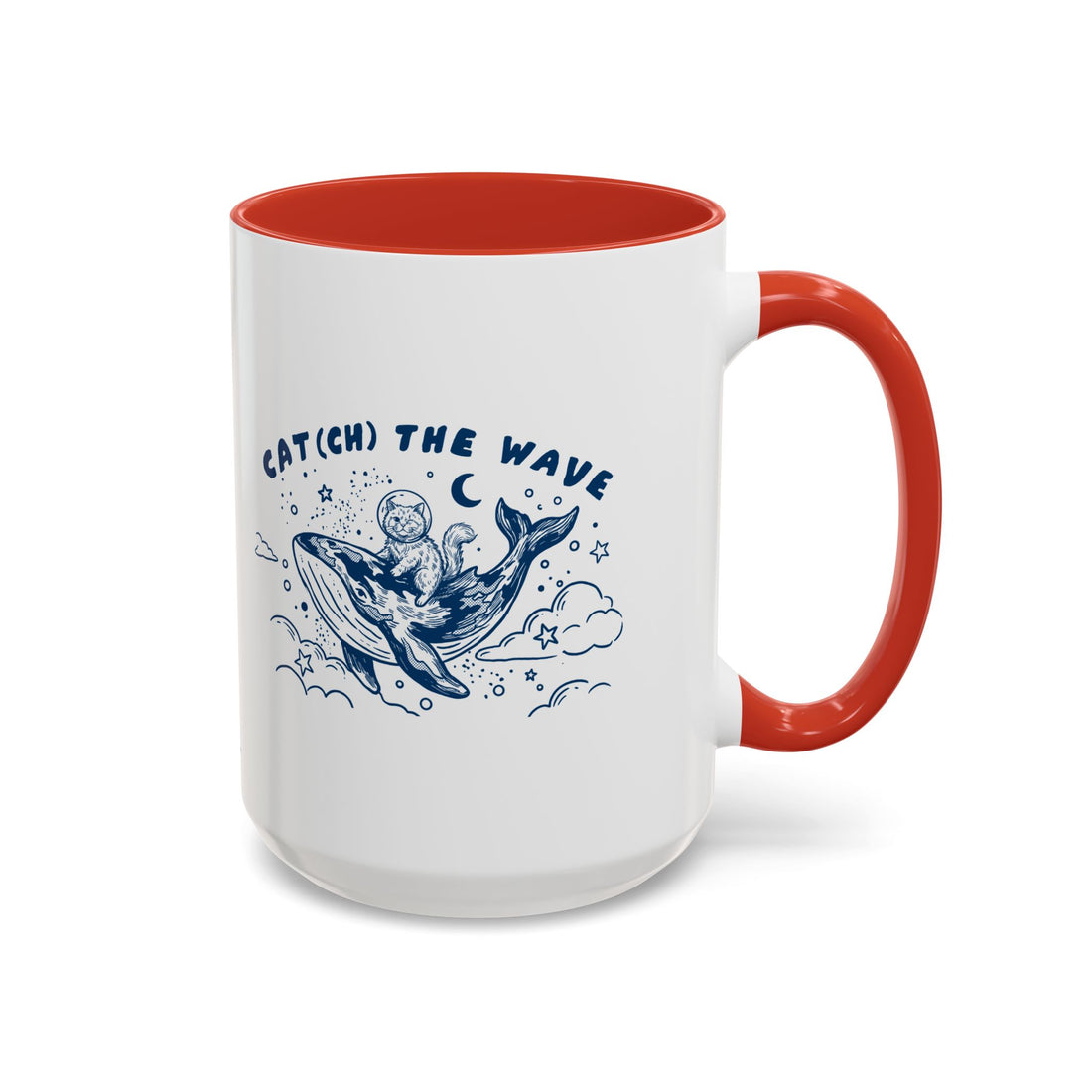 Cat's Wave Adventure Mug - Cute Cat Whale Ocean Coffee Cup