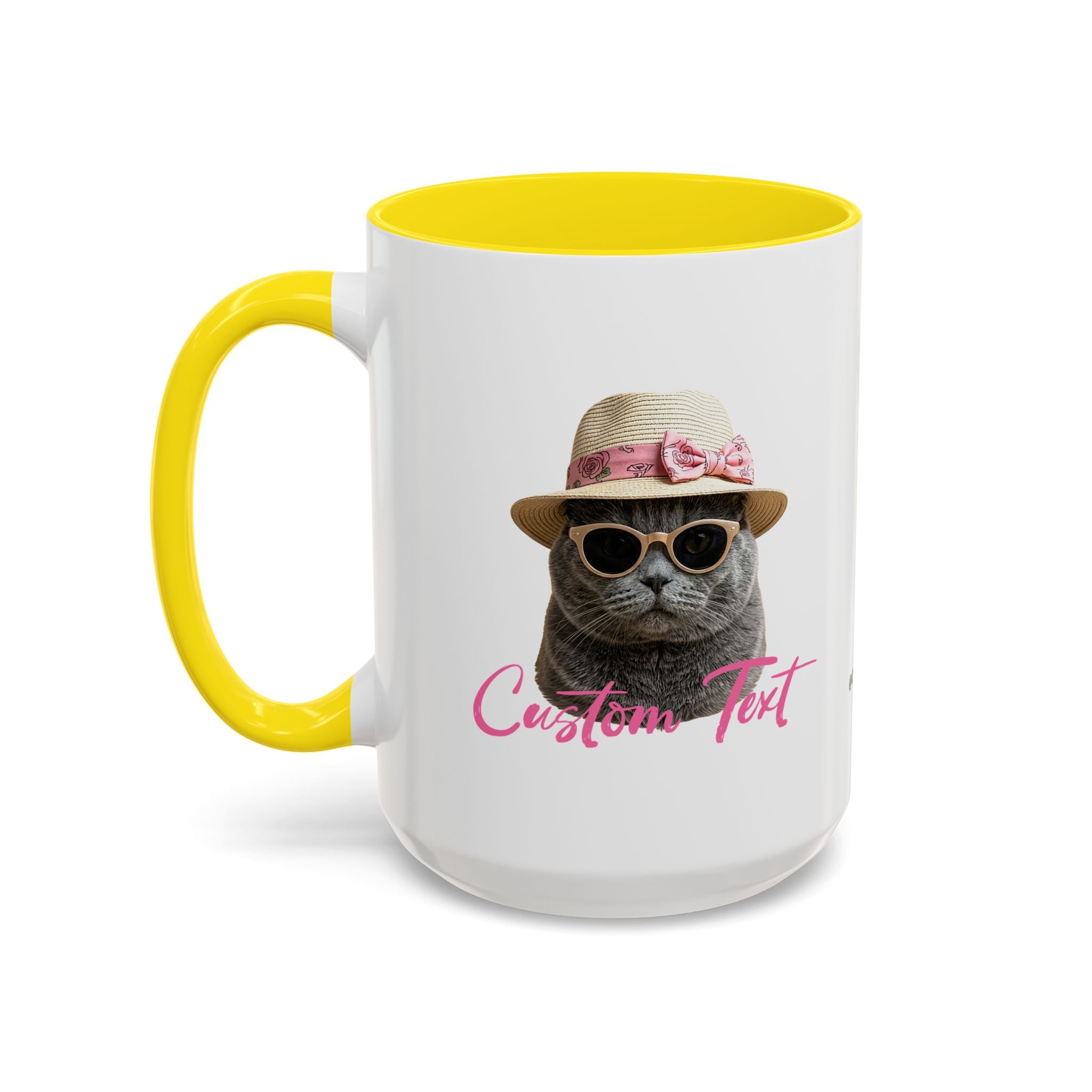 Summer Sunbathing Cat Mug | Personalized Cat Coffee Cup With Custom Text
