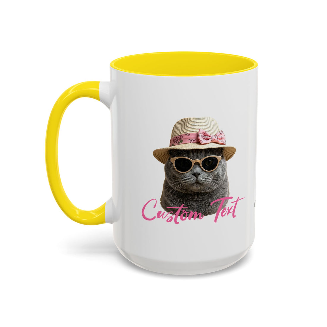 Summer Sunbathing Cat Mug | Personalized Cat Coffee Cup With Custom Text