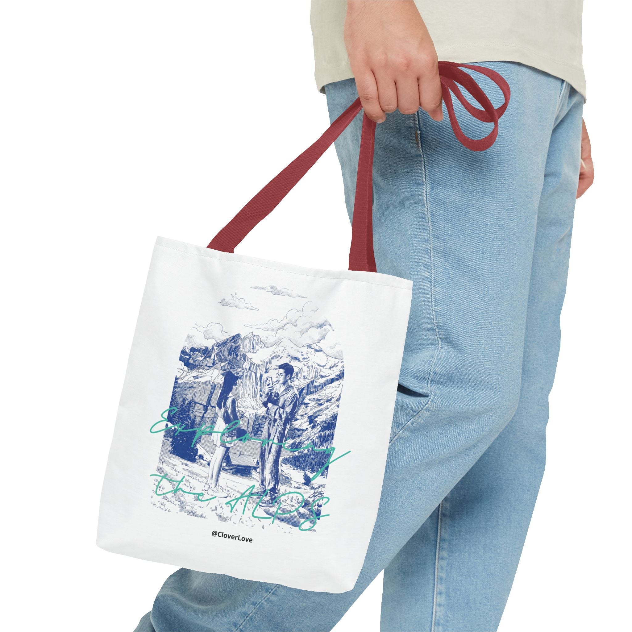 Travel Adventure Tote Bag | Vintage Mountain Explorer Canvas Bag