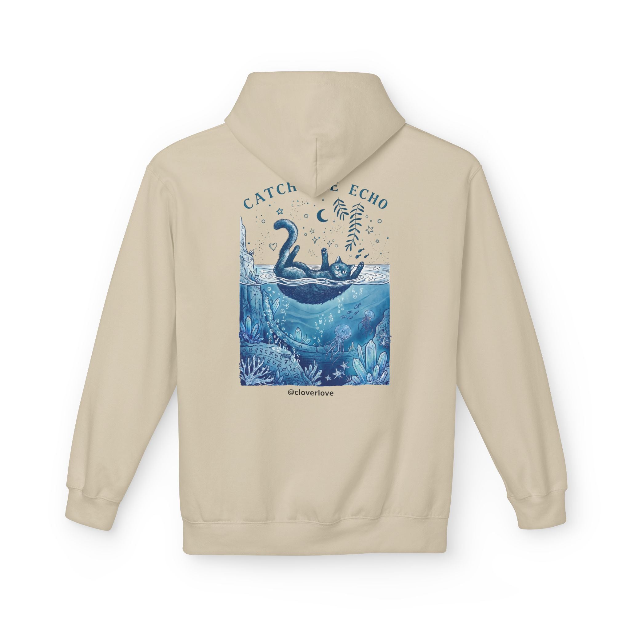 Katzen-Ozean-Abenteuer-Kapuzenpullover | Vintage Unterwasser-Grafik-Sweatshirt