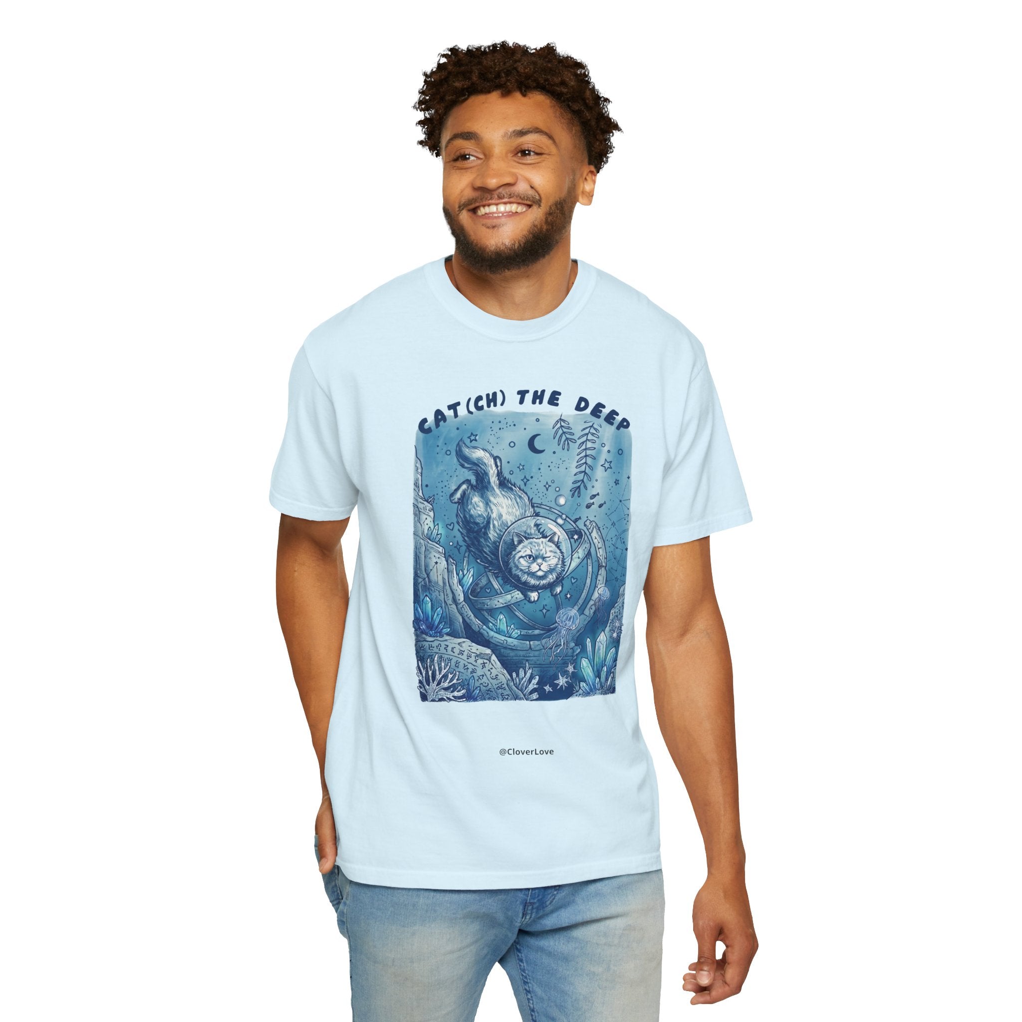 Cat(ch) The Deep Sea T-Shirt - Deep Ocean Fantasy Shirt for Cat Lovers