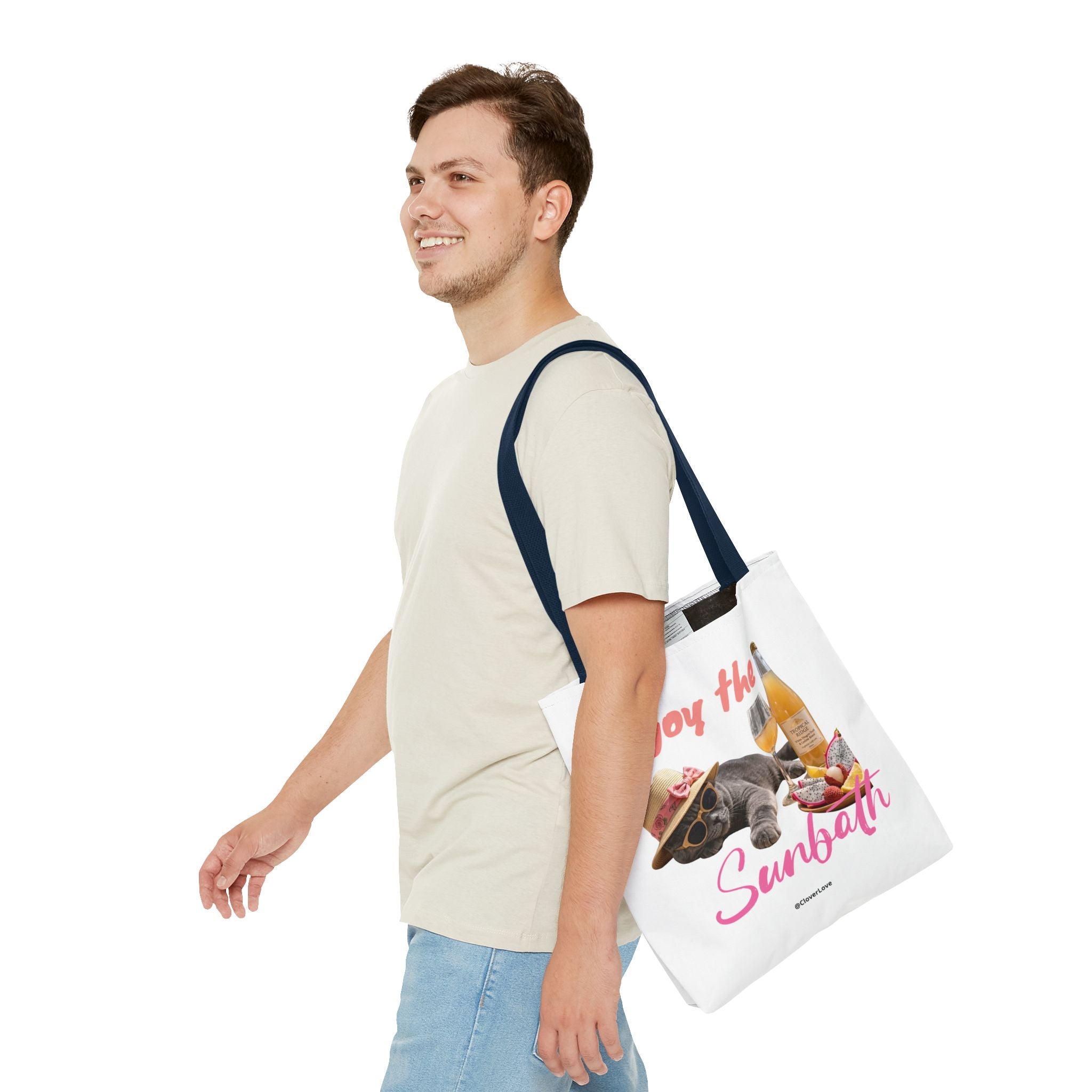 Summer Cat Tote Bag | Personalized Cat Photo Canvas Bag