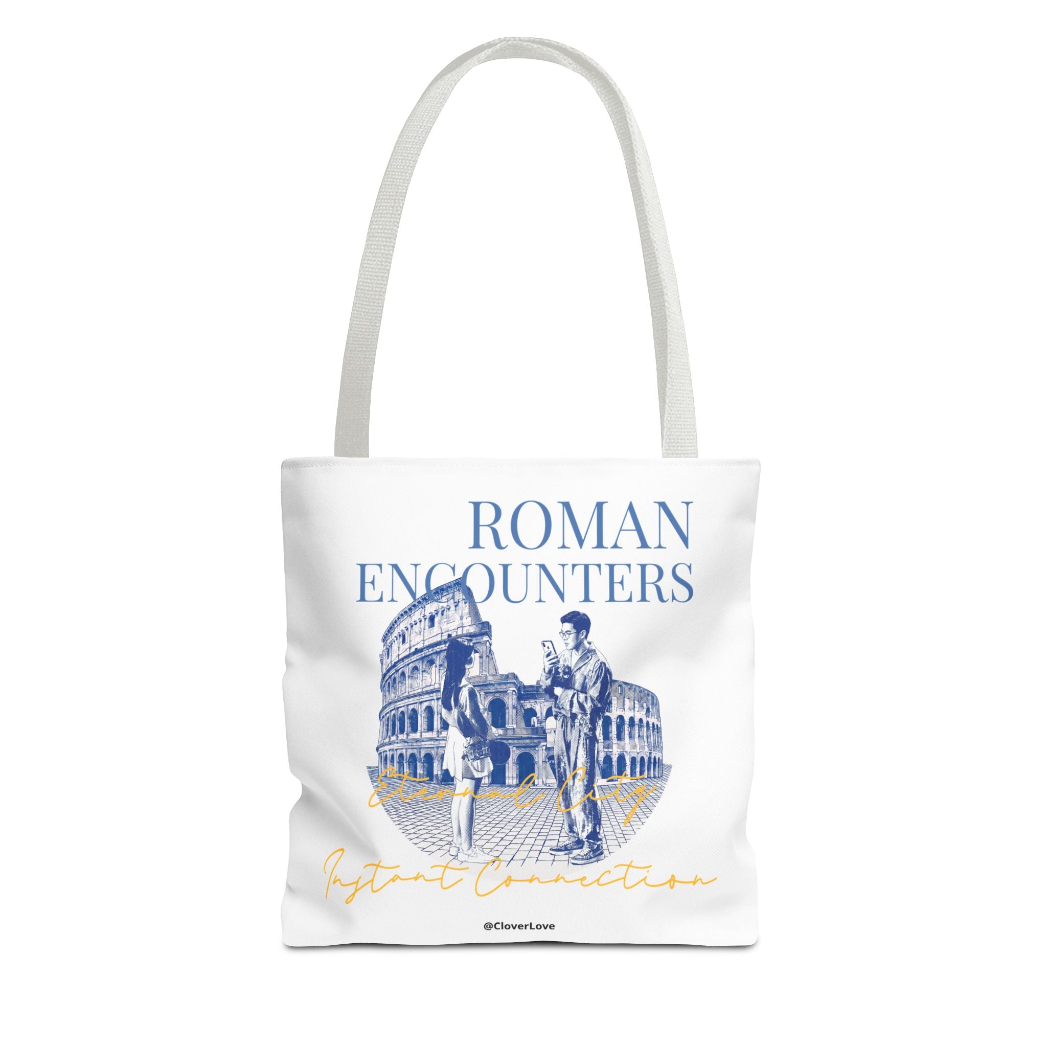Roman Encounter Travel Tote Bag | Vintage Italy Rome Colosseum Canvas Tote Bag for Travel Lovers