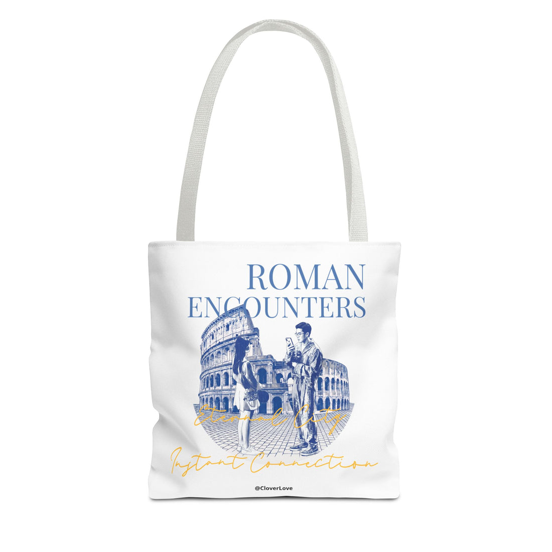Roman Encounter Travel Tote Bag | Vintage Italy Rome Colosseum Canvas Tote Bag for Travel Lovers