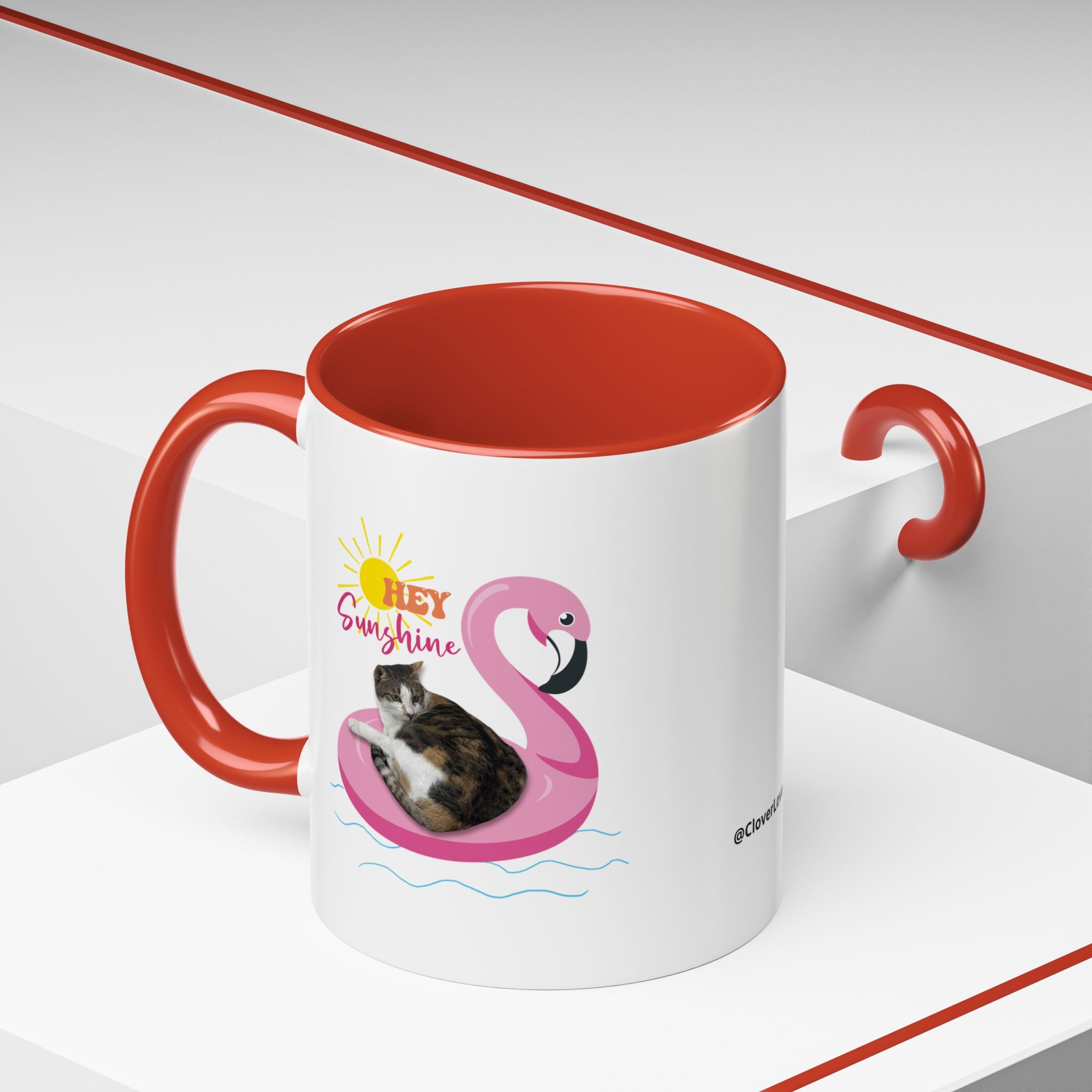 Cool Cat Summer Mug | Personalized Cat Photo Coffee Cup With Custom Text