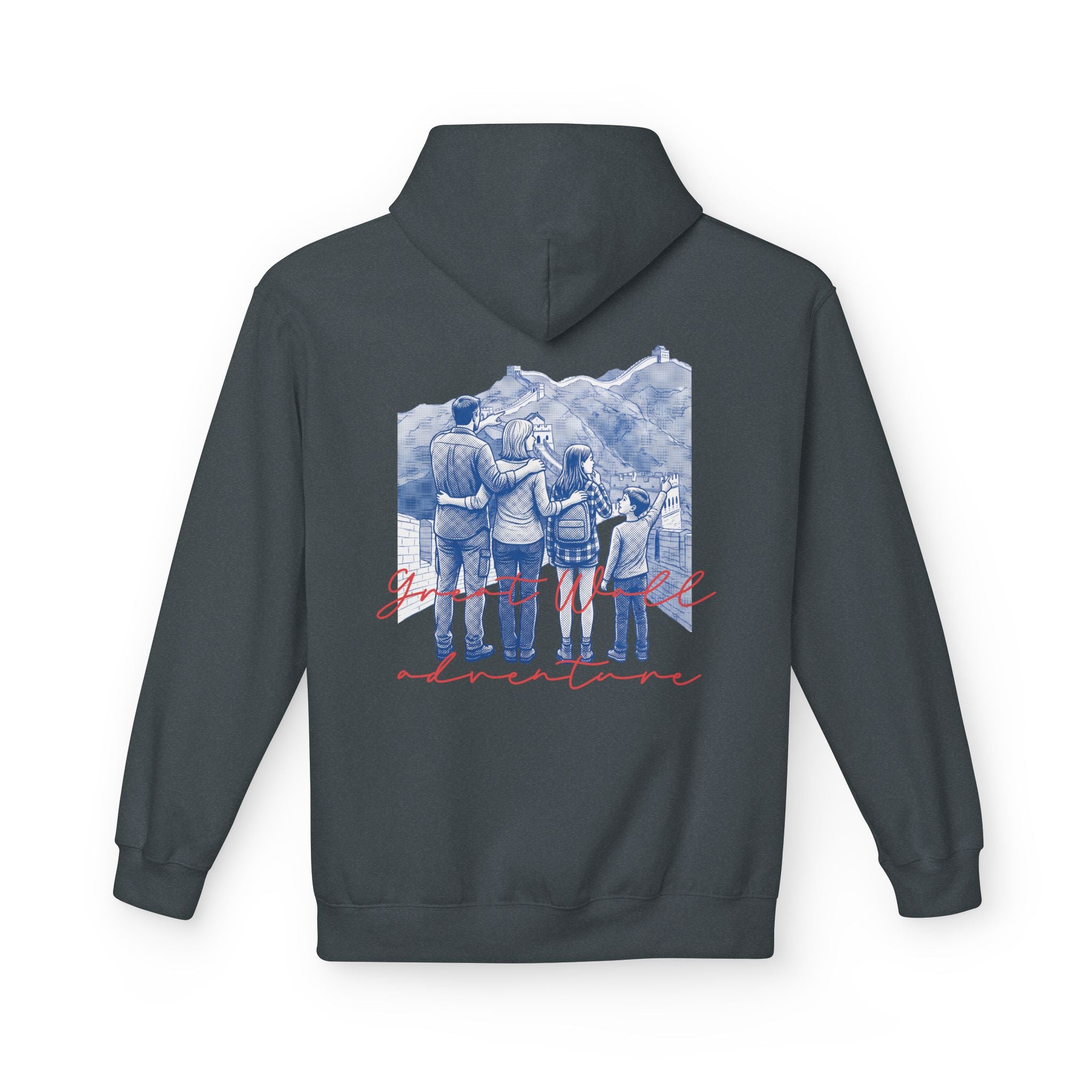 Great Wall Family Adventure Hoodie – Vintage Travel Landmark Graphic Pullover Sweatshirt