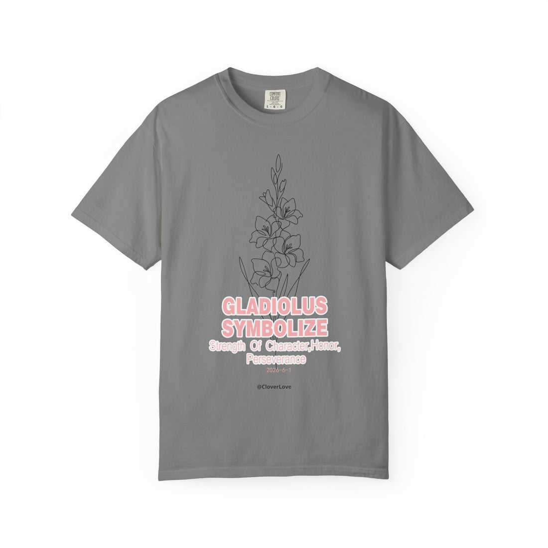 Gladiolus Flower T-Shirt - Inspirational Botanical Graphic Shirt for Flower Lovers